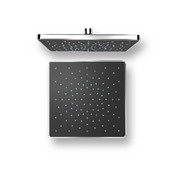 Pomme de douche carrée noire et chrome