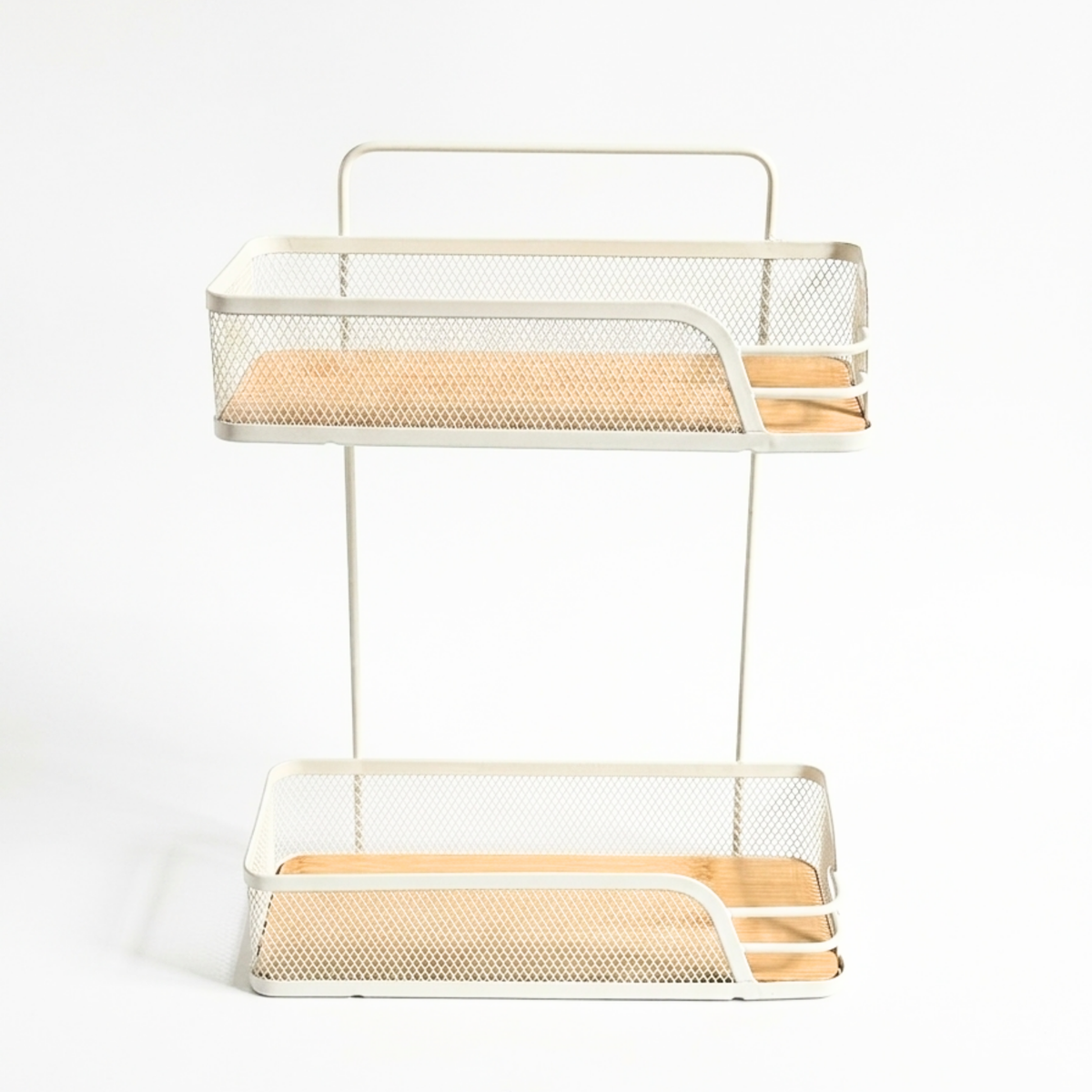 Etagère à 2 niveaux en bois et métal