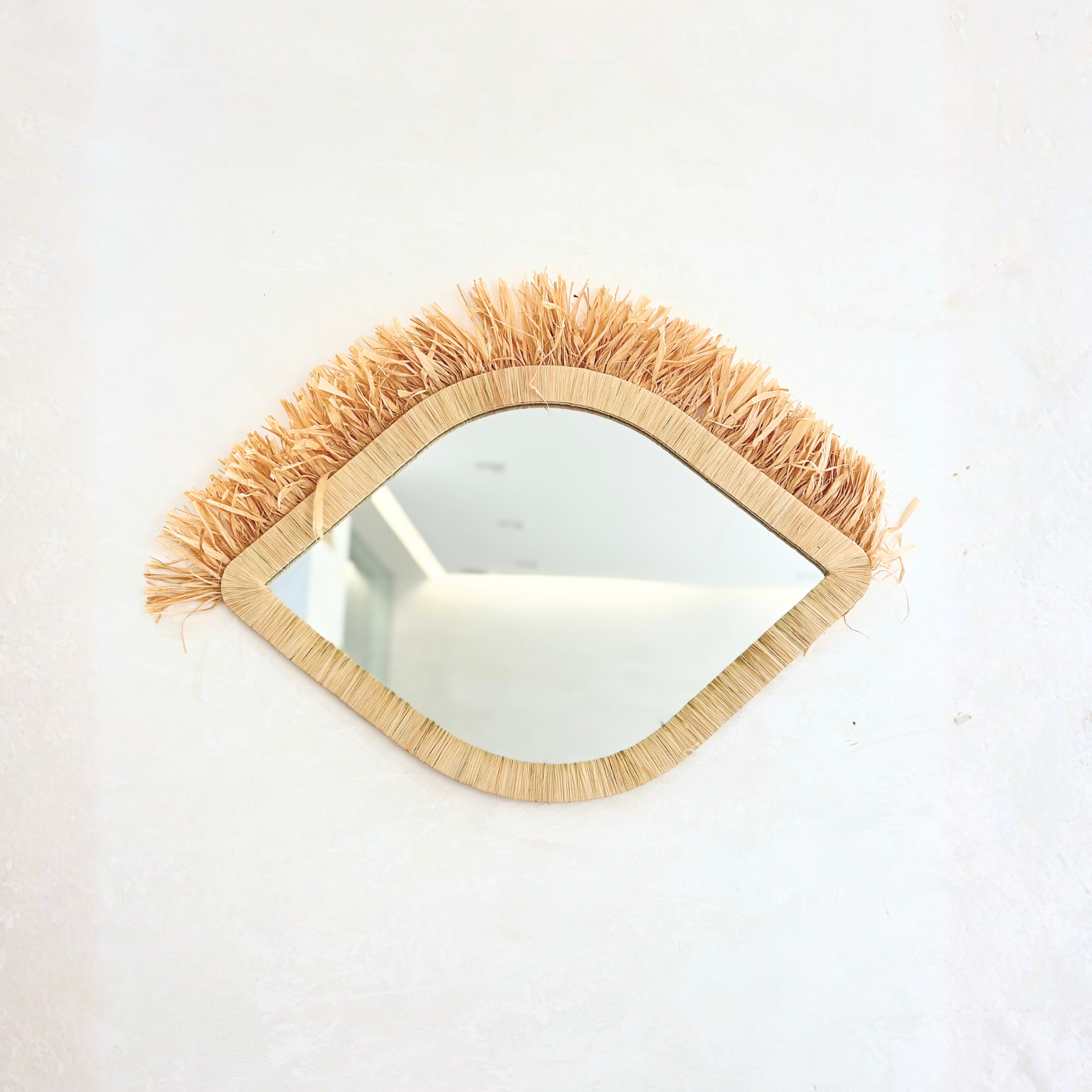 Miroir Oeil en raphia naturelle 50cm