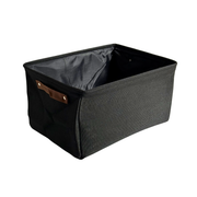 Panier de rangement noir à anses camel