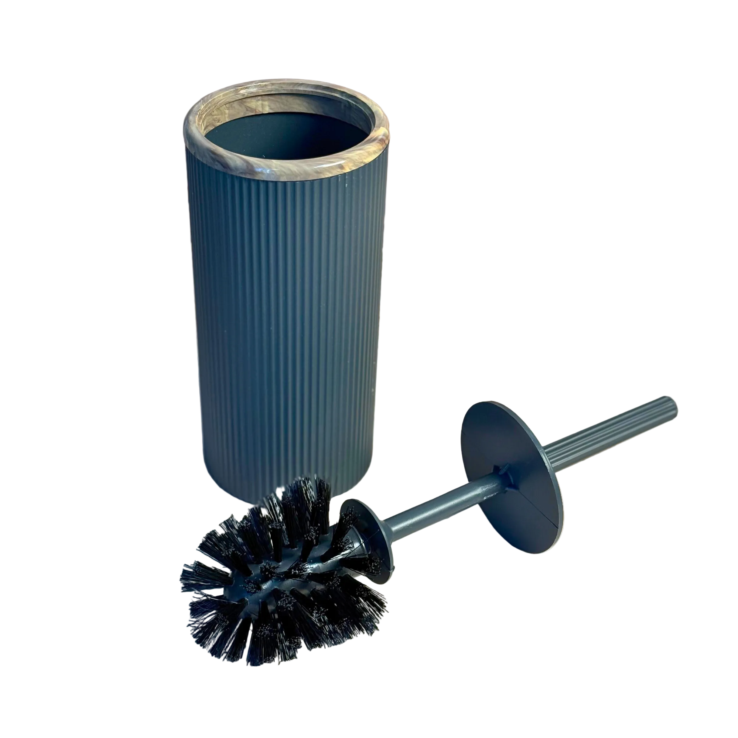 Set accessoires de salle de bain 5 pièces gris | Plastique et effet marbre