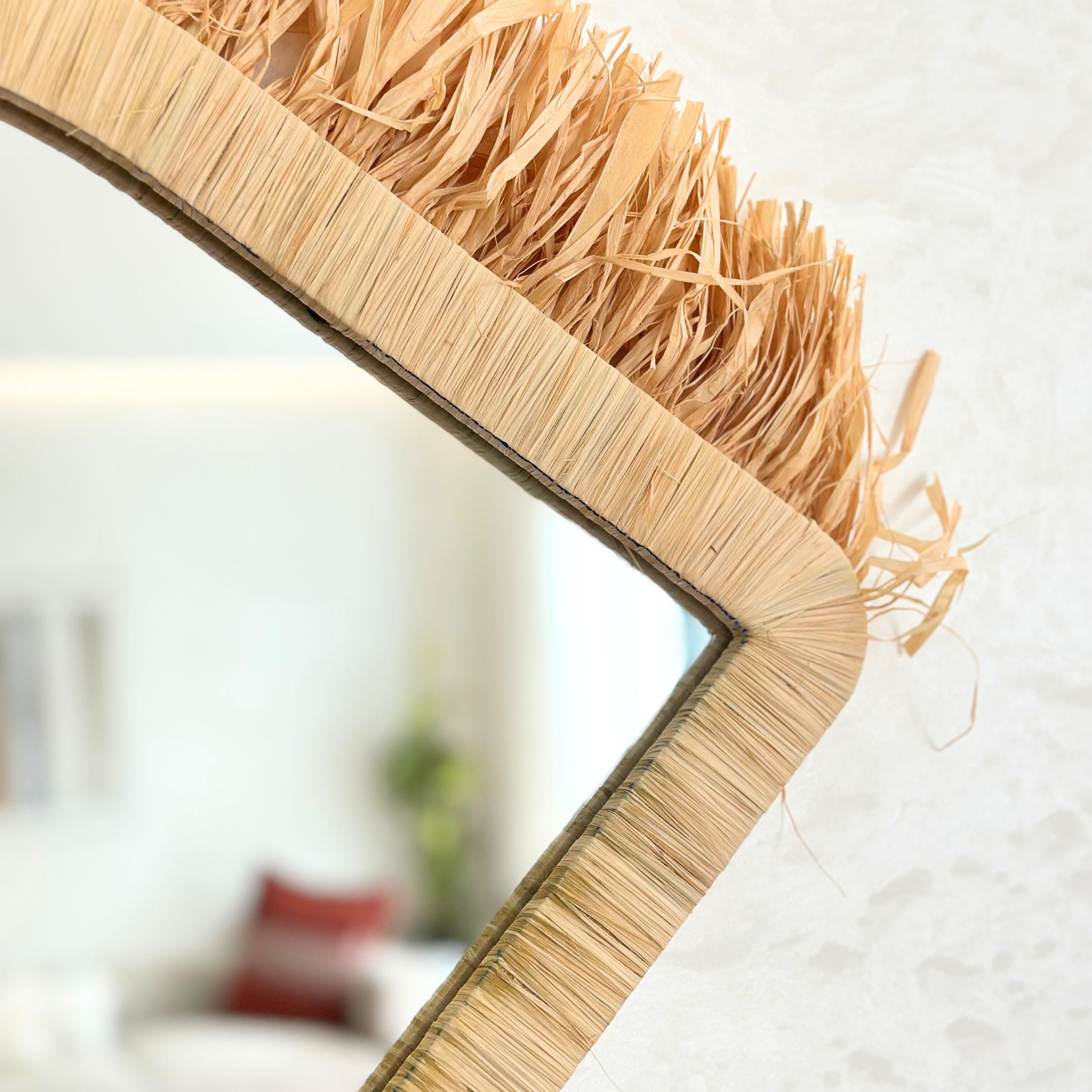 Miroir Oeil en raphia naturelle 50cm