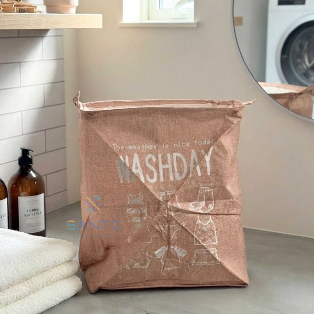 Panier à linge en tissu Washday