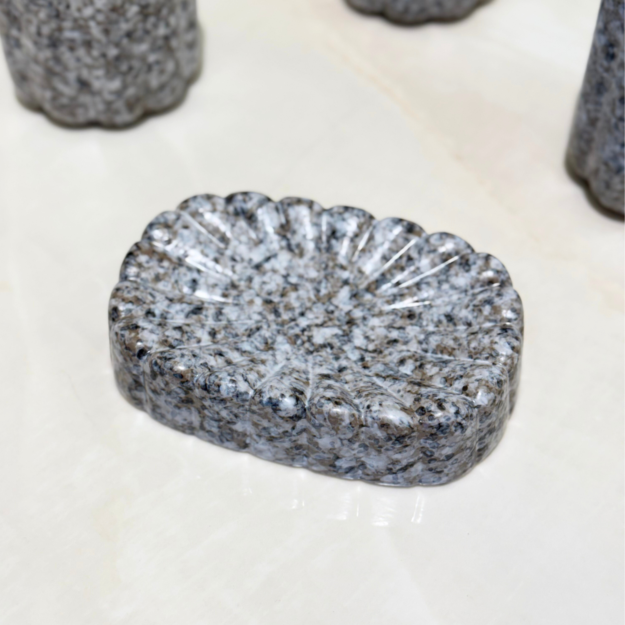 Accessoires Salle de Bain effet granit 4 pièces