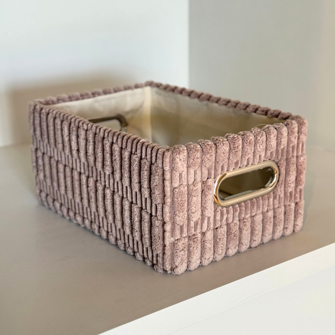 Set 3 paniers rangement effet velours