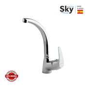 SKY Mitigeur Cuisine Chromé — Robinet Évier Mono-Commande Bec Haut