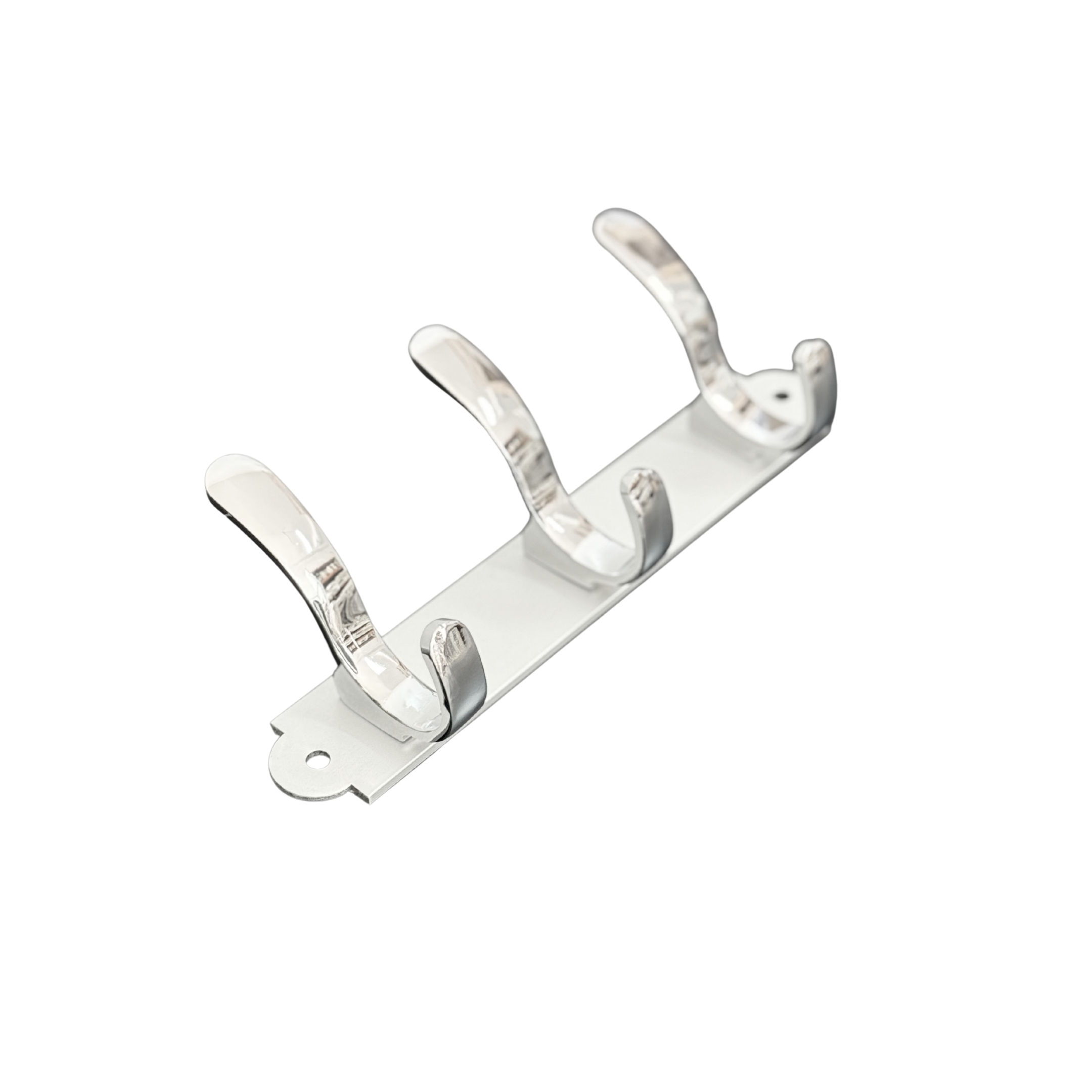 Porte-patère mural 3 crochets acier inoxydable – Finition chrome