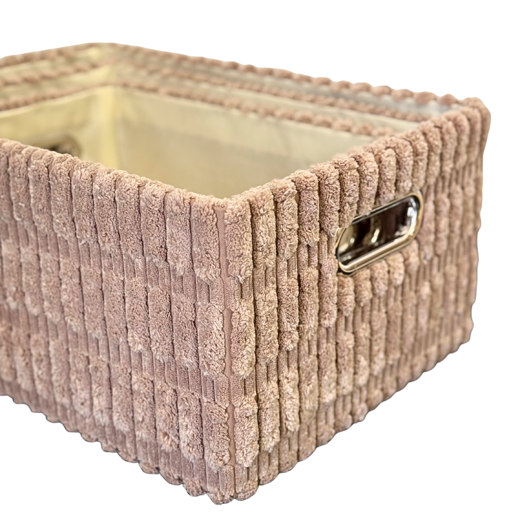 Set 3 paniers rangement effet velours