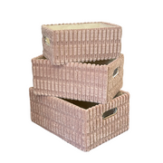 Set 3 paniers rangement effet velours