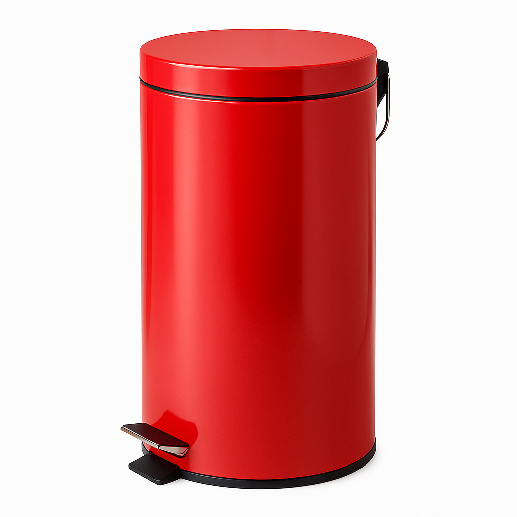 Poubelle à pédale rouge 16L