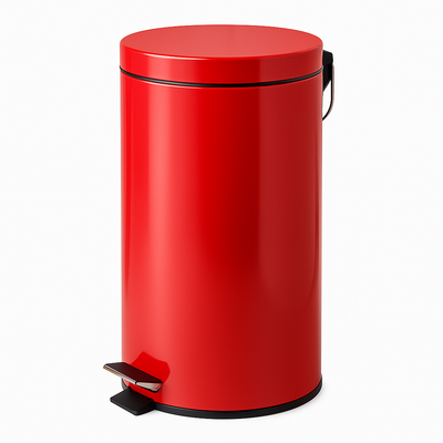 Poubelle à pédale rouge 16L