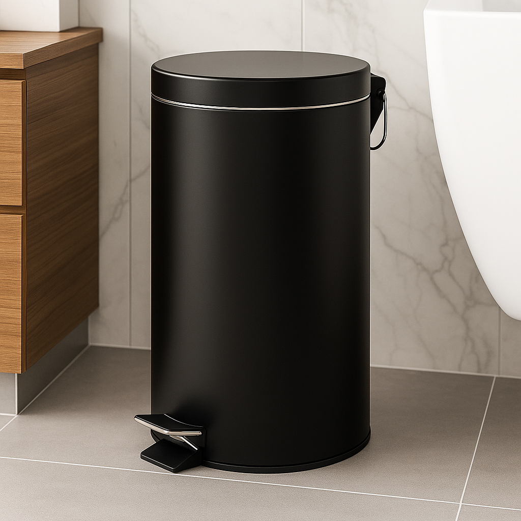 Poubelle à pédale noire 16L