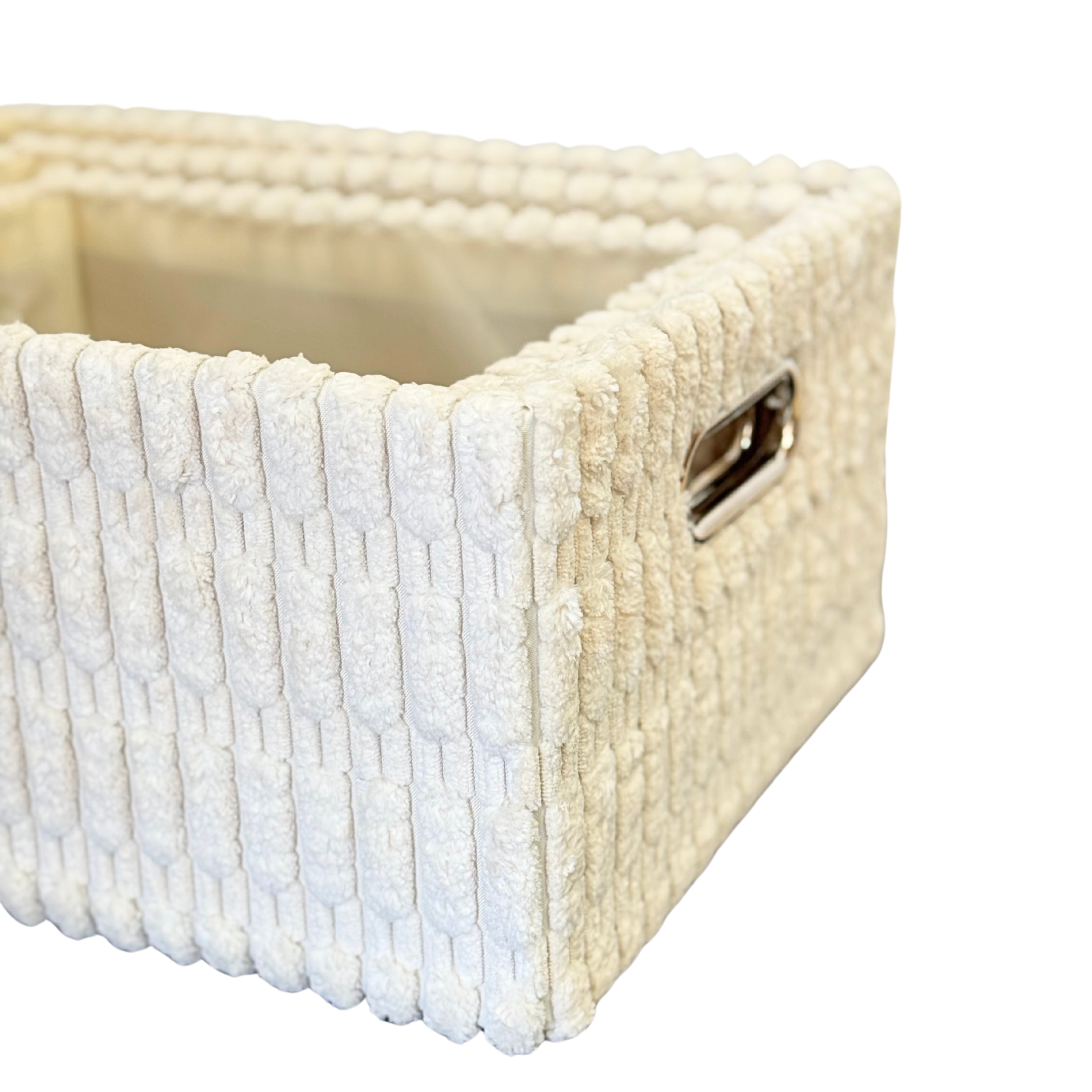 Set 3 paniers rangement effet velours