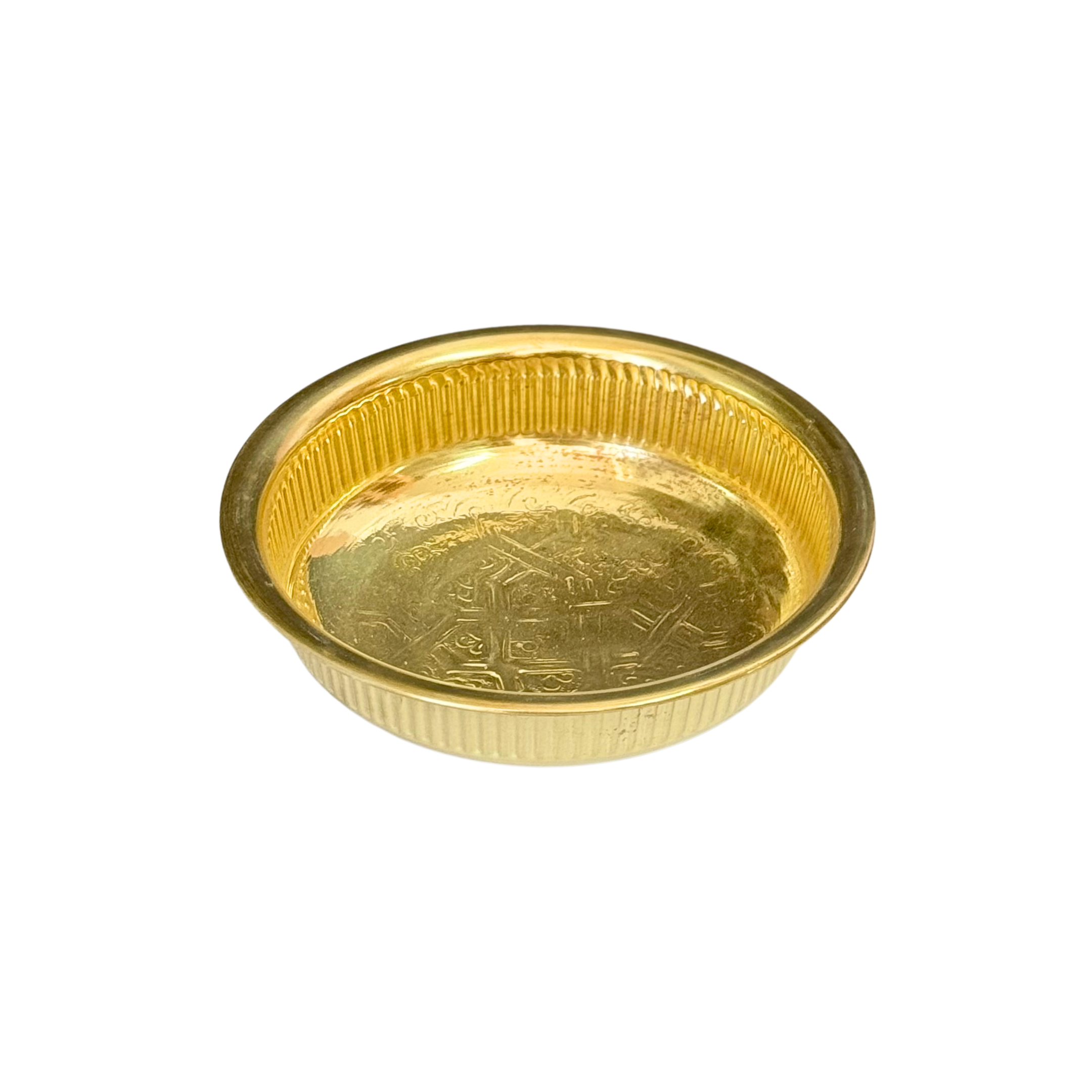 Tassa Hammam artisanale dorée en laiton 19cm