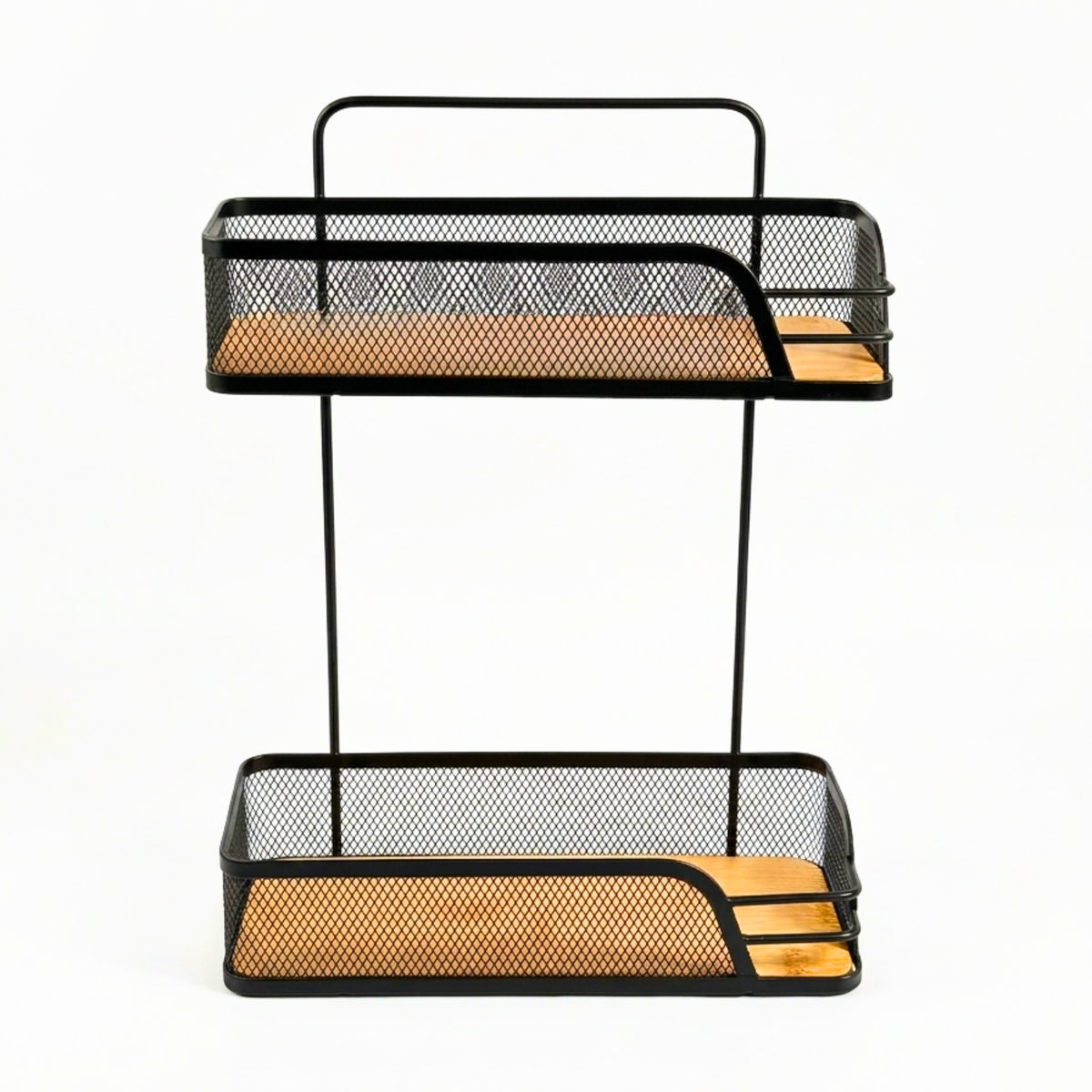 Etagère à 2 niveaux en bois et métal