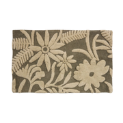 Tapis de bain 50x80 cm vert à fleurs