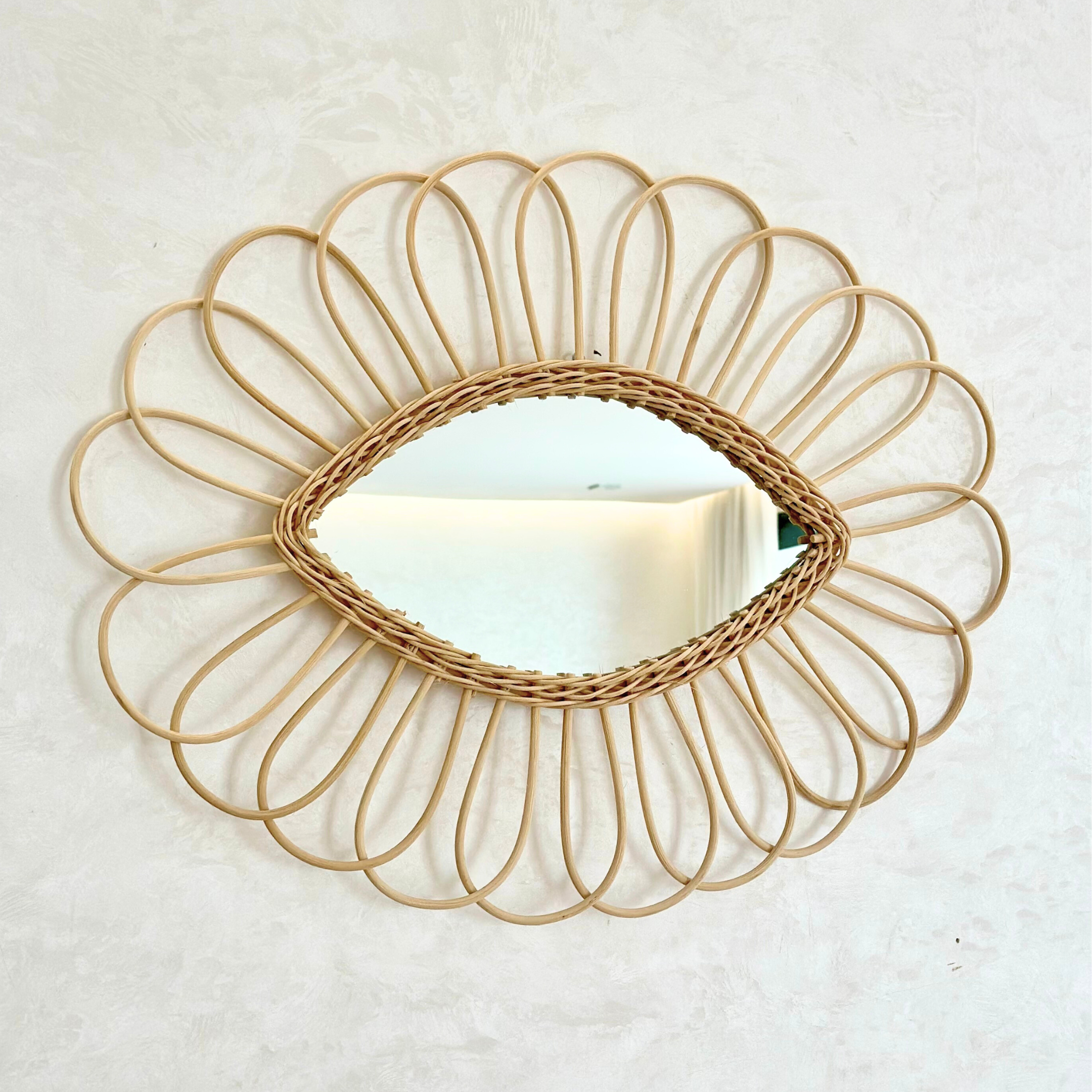Miroir Protect en rotin naturel