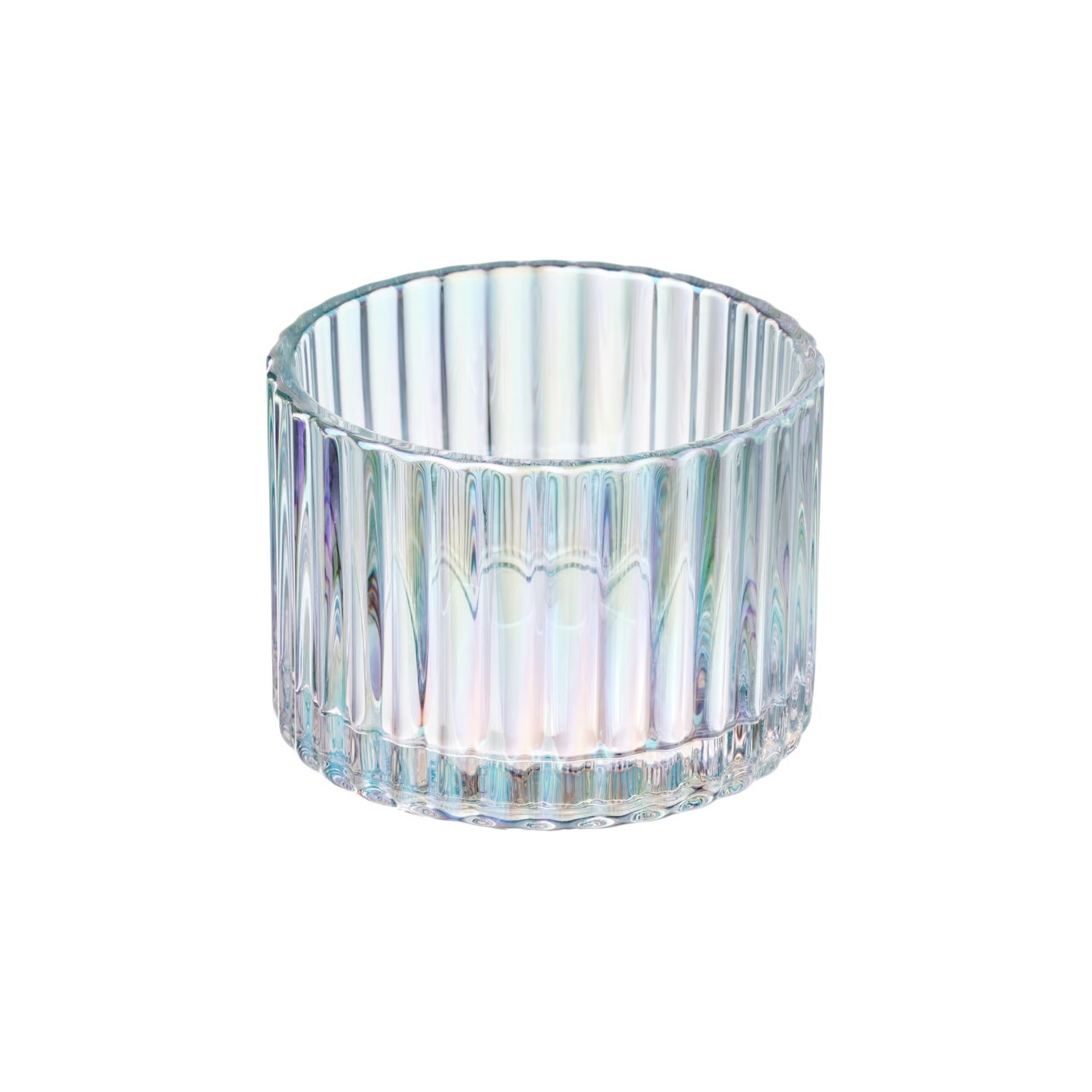 Bougeoir nacré en verre soufflé 7 cm