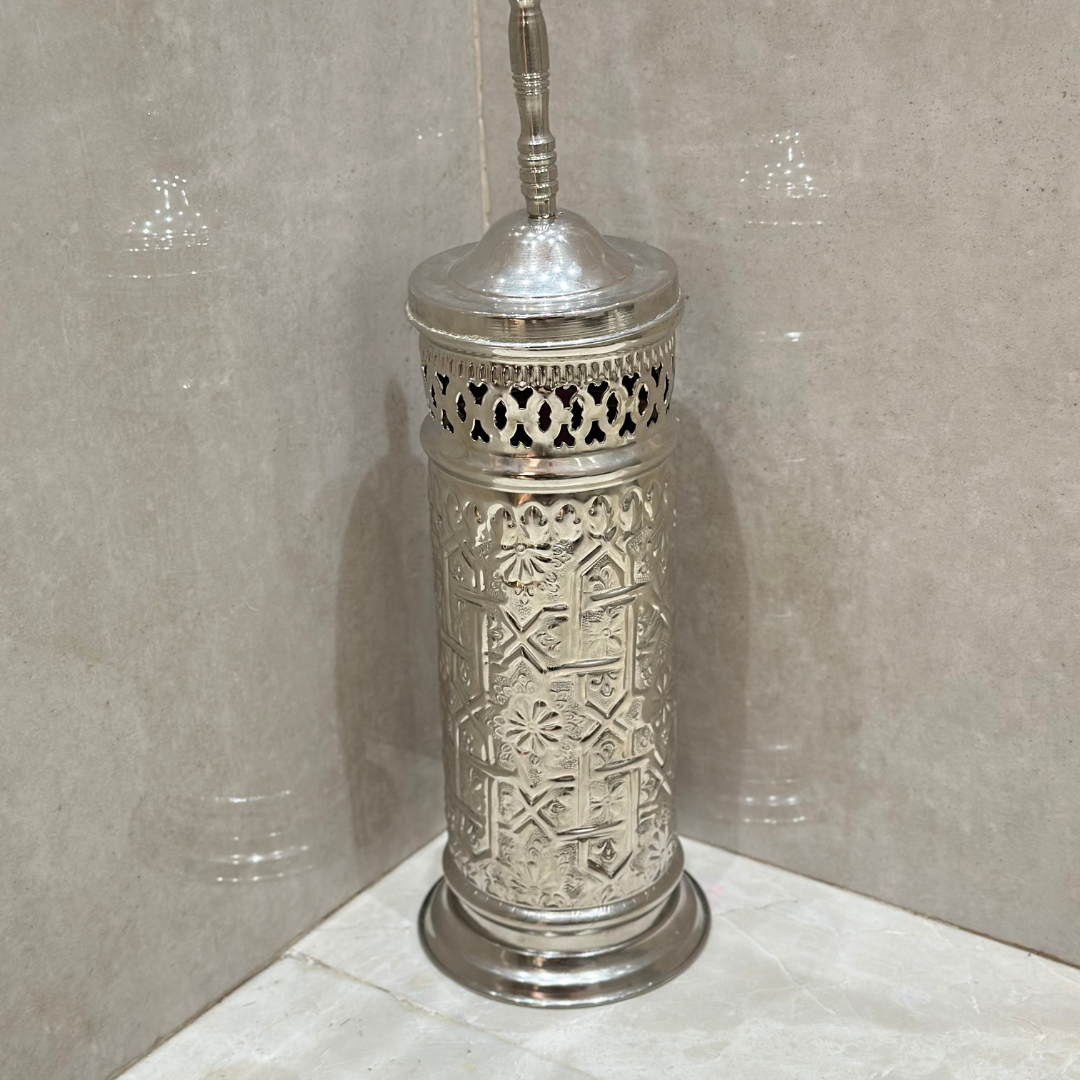 Porte brosse artisanale en laiton argenté