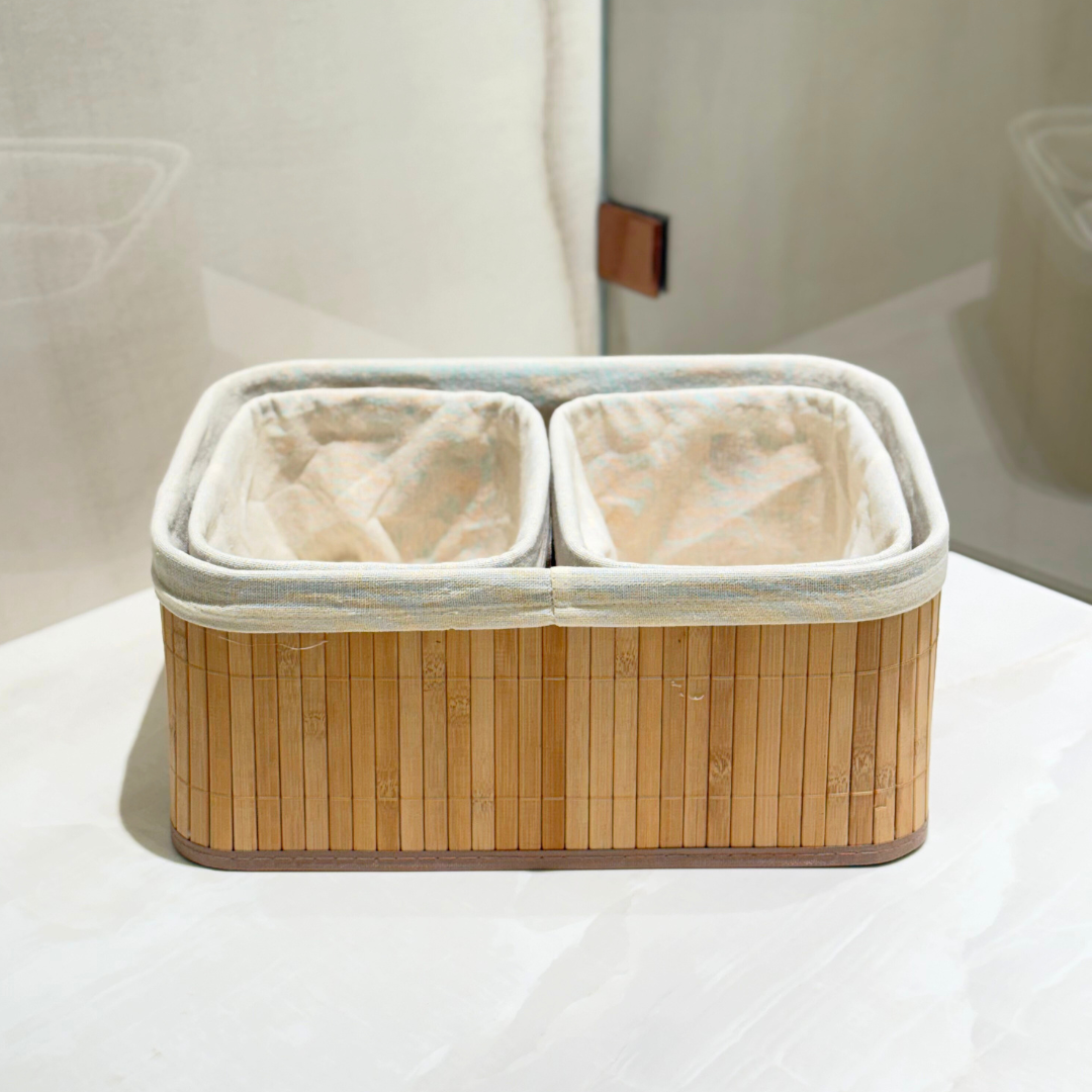 Set 3 Paniers de rangement rectangulaires