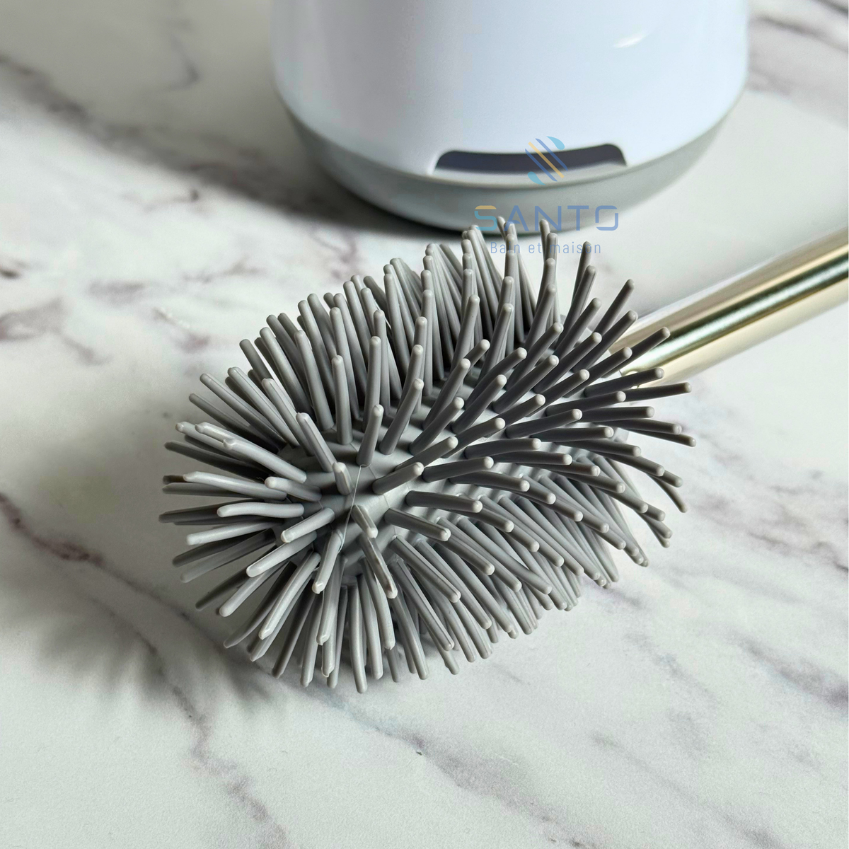 Porte-brosse WC en plastique avec Support adhésif mural ou à poser
