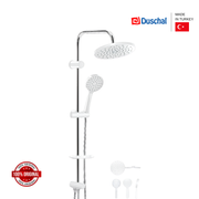 Kit de Douche Blanc & Chrome – Colonne Murale avec Pomme Ronde