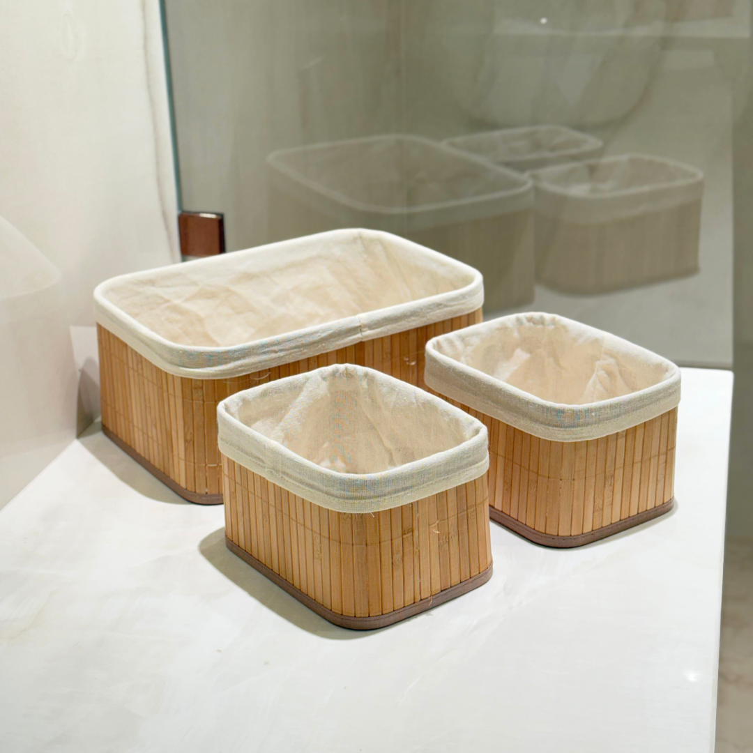 Set 3 Paniers de rangement rectangulaires