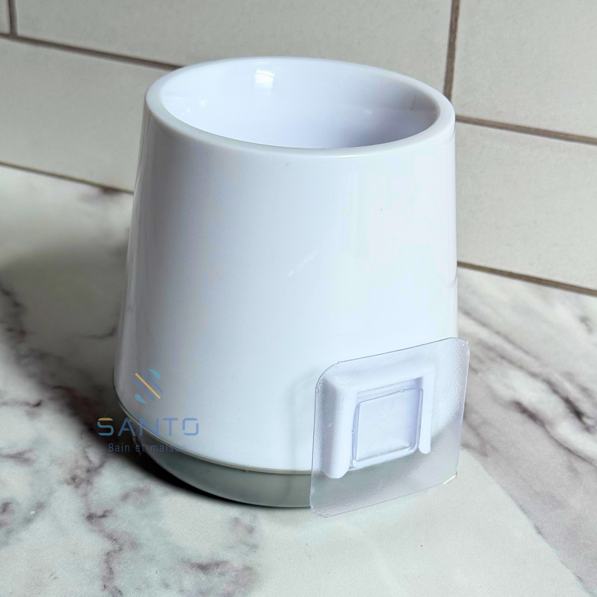 Porte-brosse WC en plastique avec Support adhésif mural ou à poser