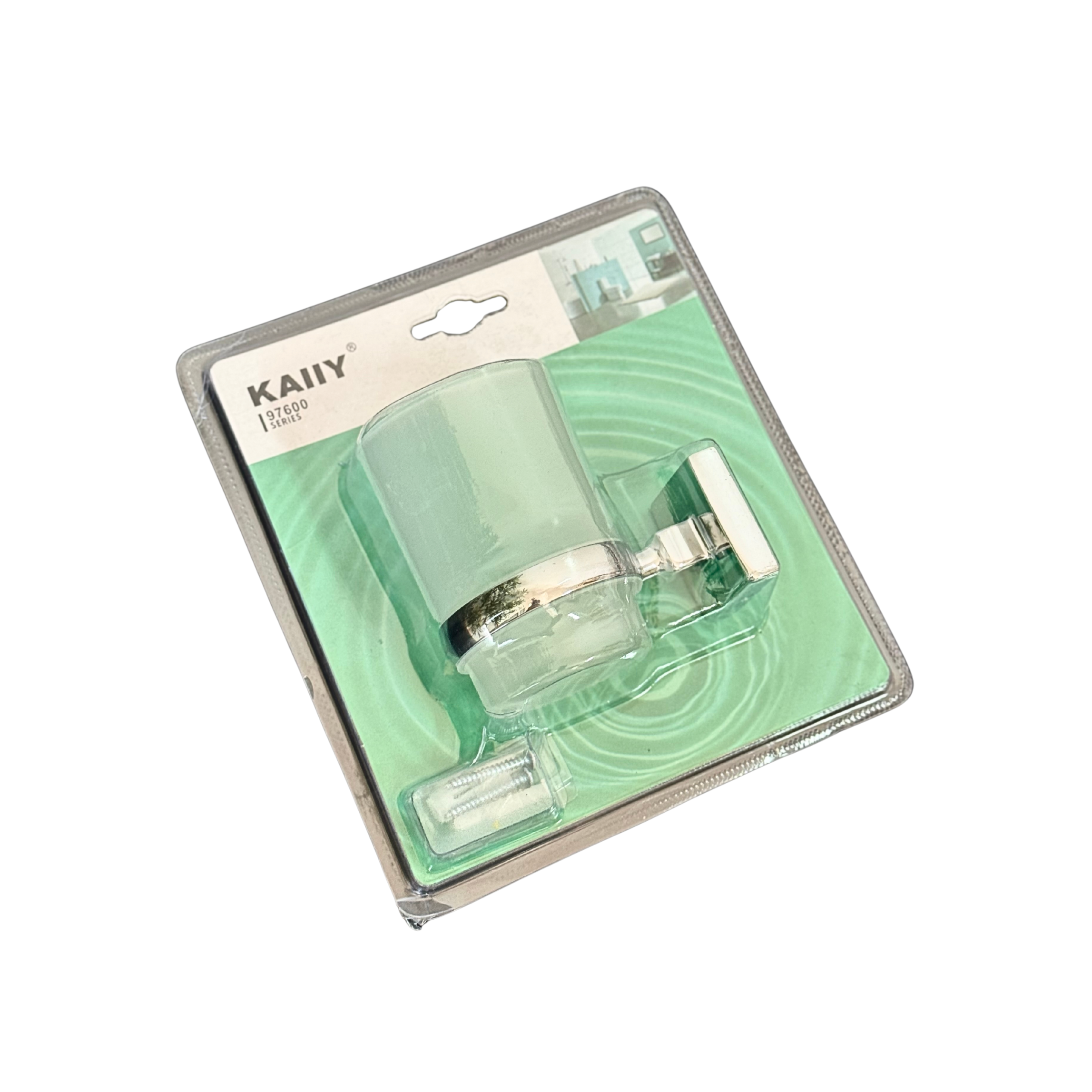 Porte-brosse mural carré en verre et acier inoxydable