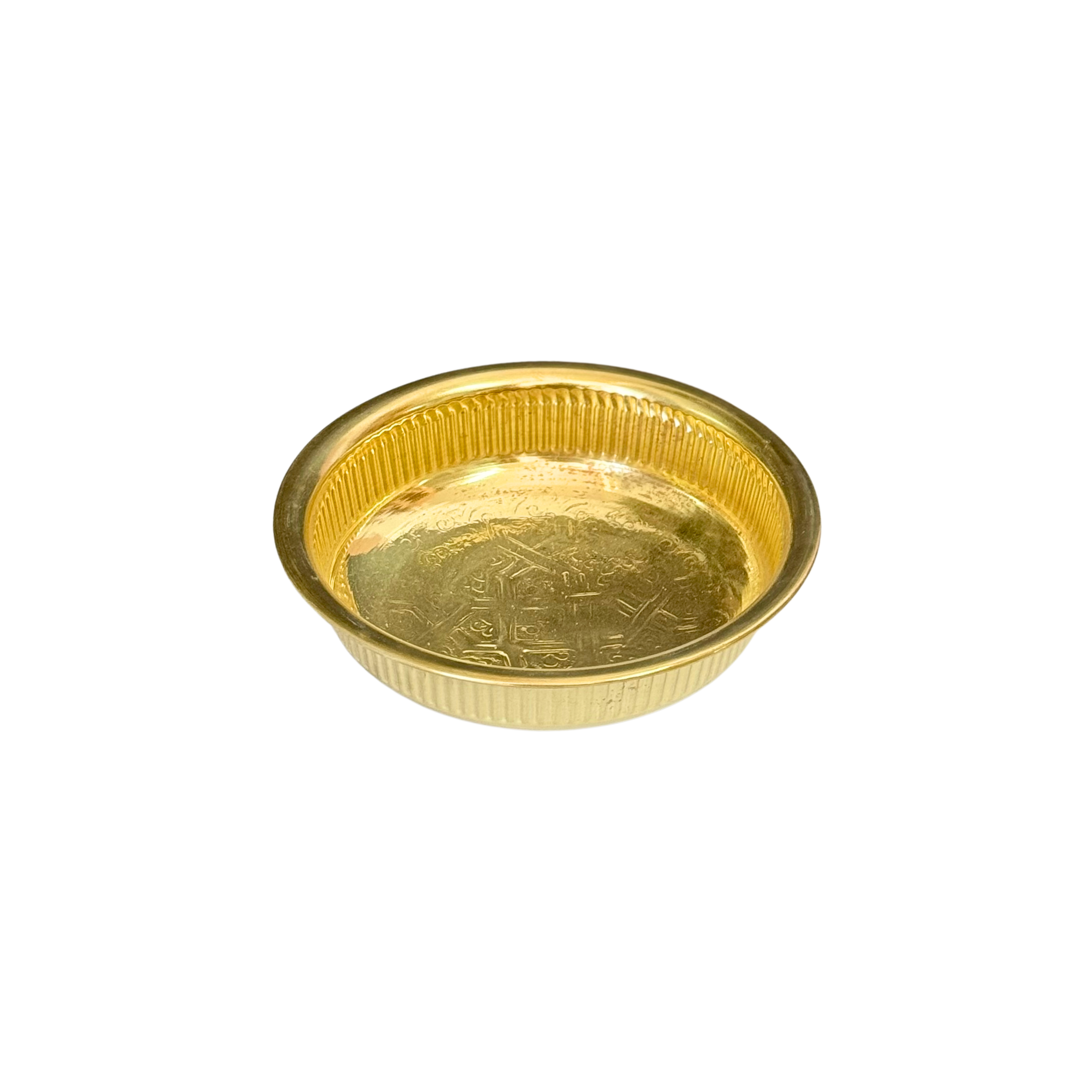 Tassa Hammam artisanale dorée en laiton 17cm