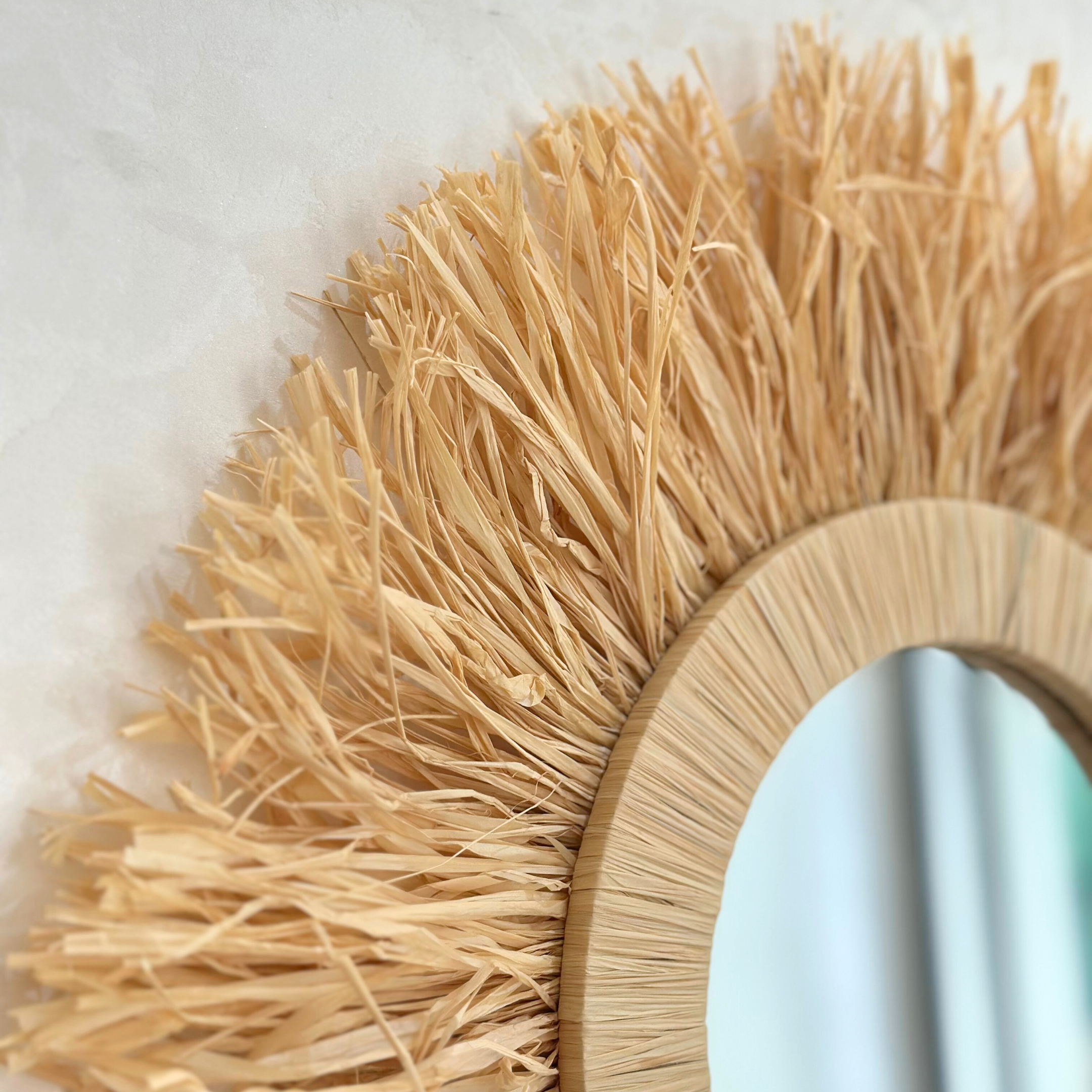 Miroir Fibre en raphia naturelle 55cm