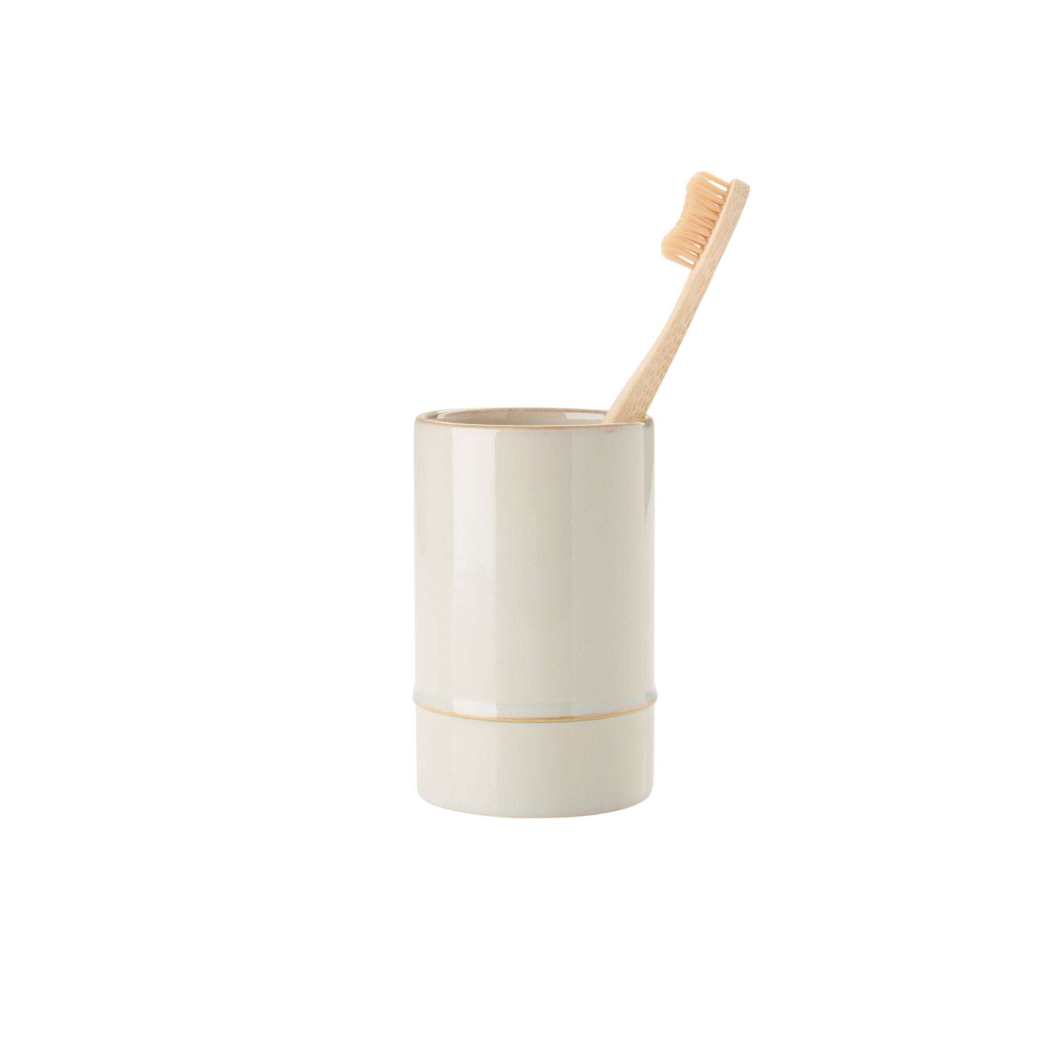 Set Distributeur de savon et Porte-brosse beige