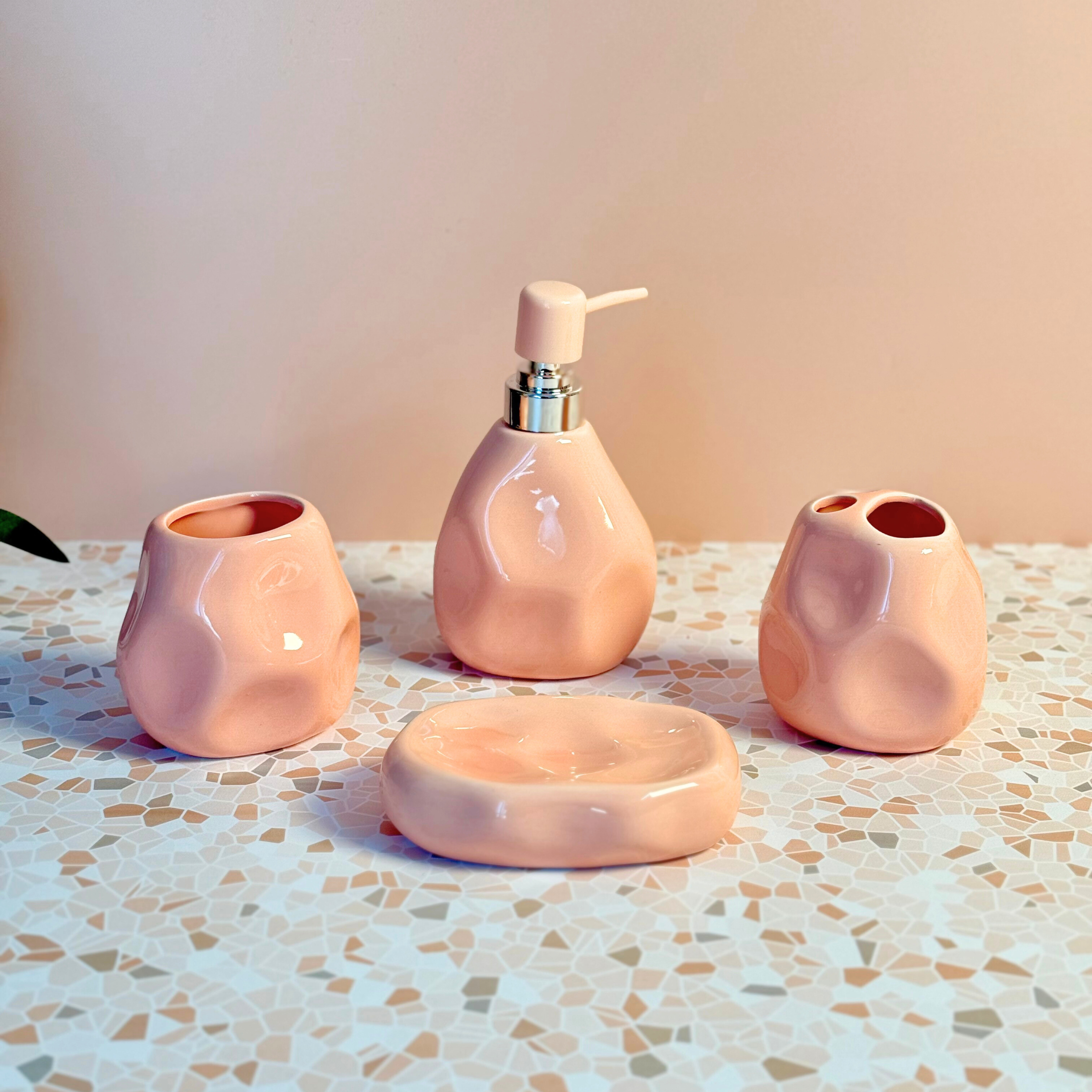 Set accessoires de salle de bain 4 pièces en céramique