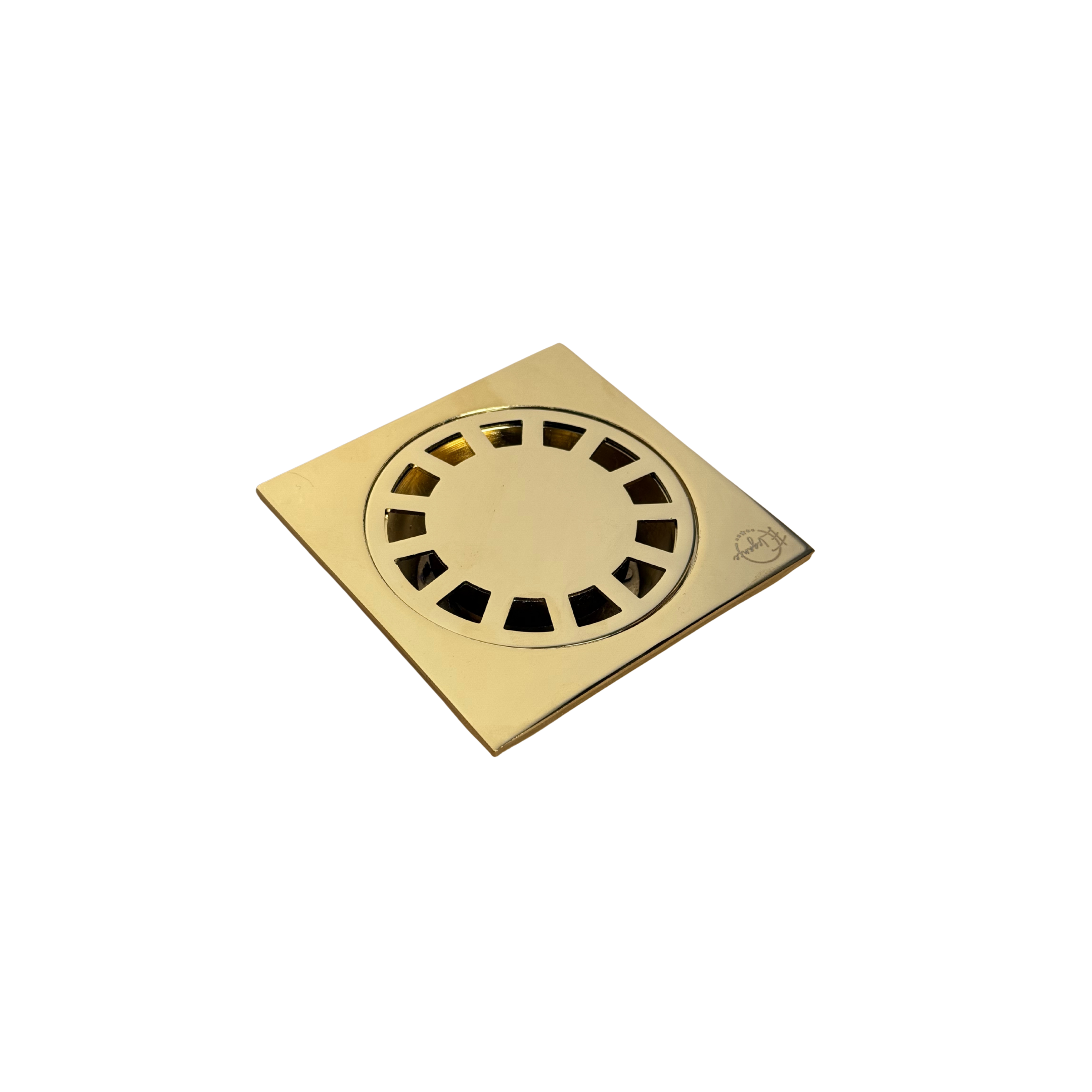 Siphon de Cour Carré Doré 10 cm