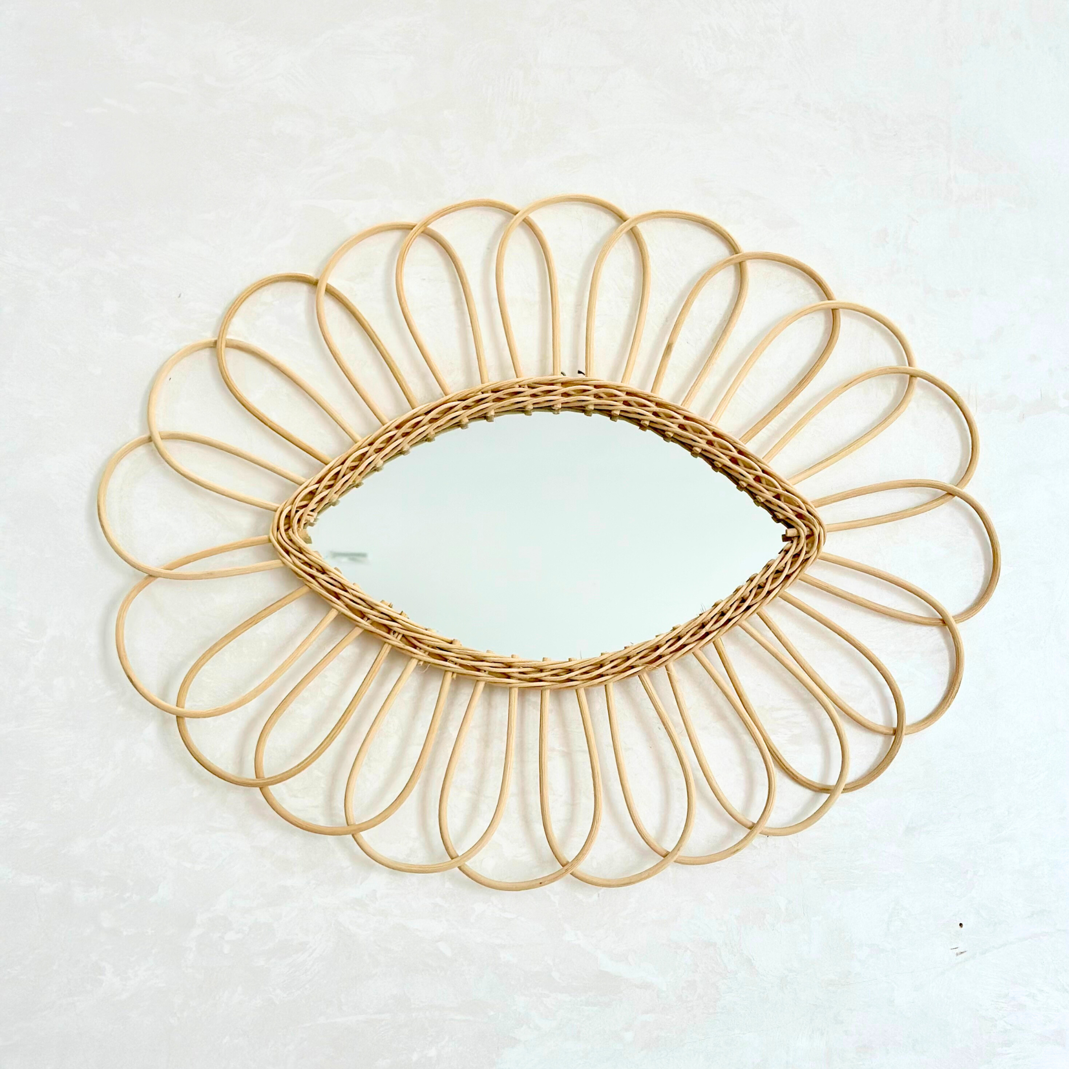 Miroir Protect en rotin naturel