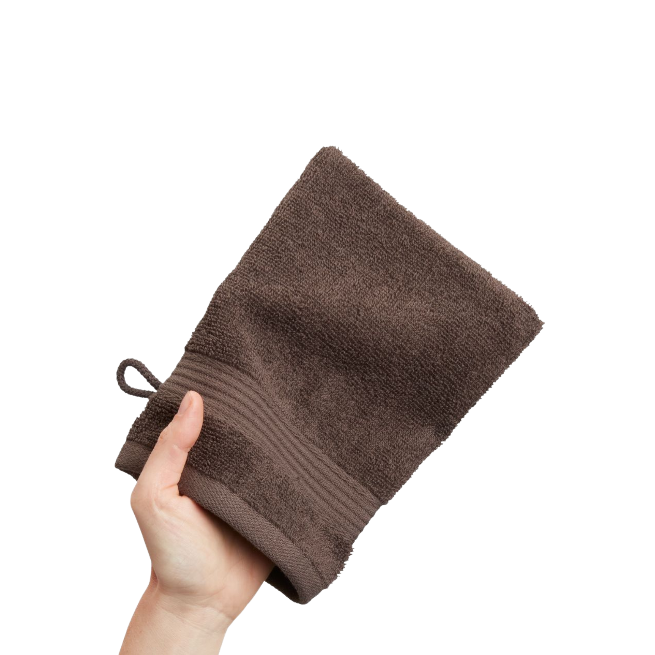 Gant de toilette 15x21 cm marron foncé