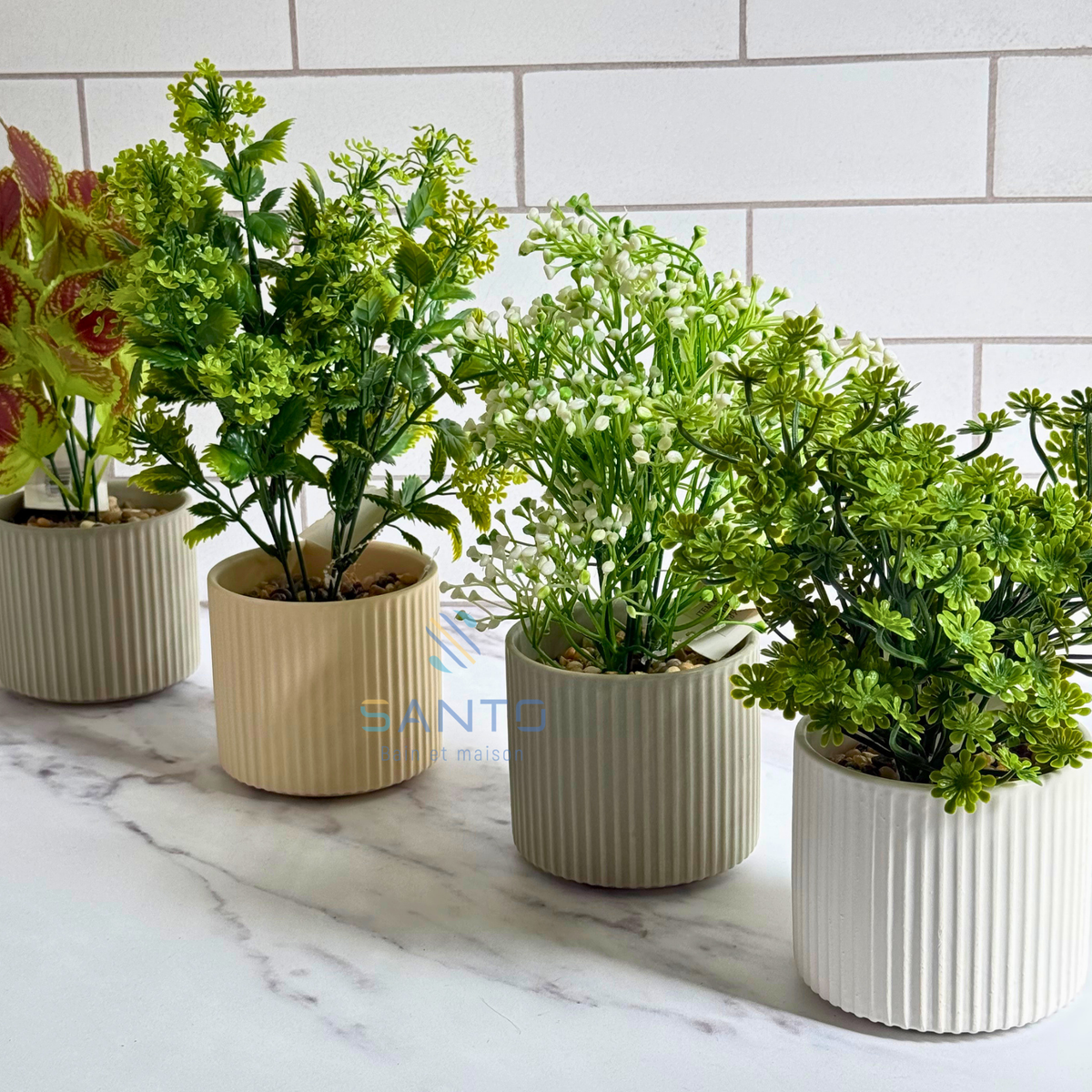 Plante artificielle Green Harmony avec pot en céramique