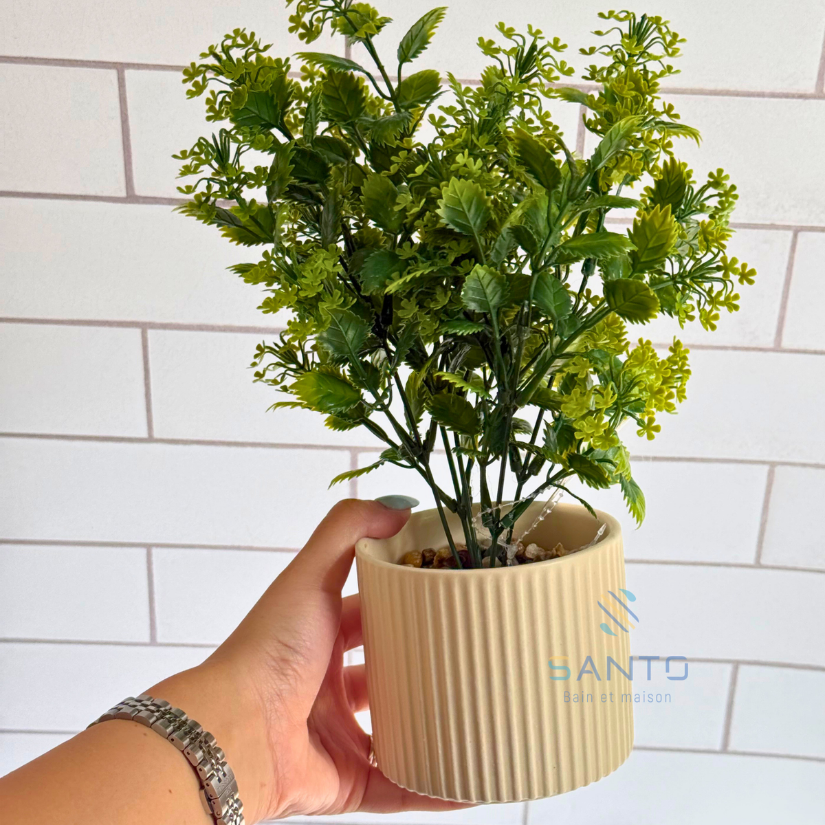 Plante artificielle Green Harmony avec pot en céramique