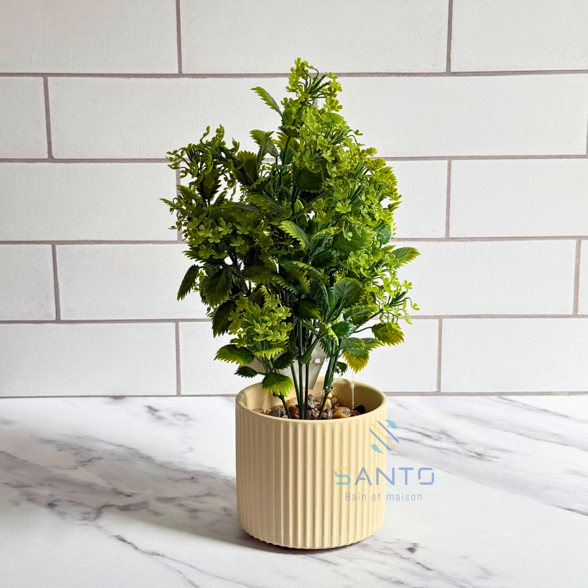 Plante artificielle Green Harmony avec pot en céramique