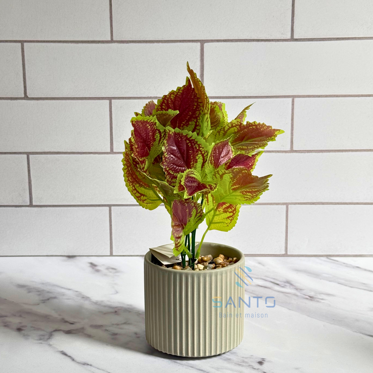 Plante artificielle Royal Coleus avec pot en céramique