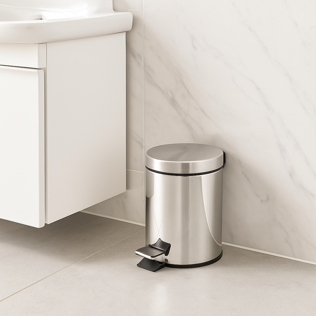 Poubelle à pédale chrome 3L