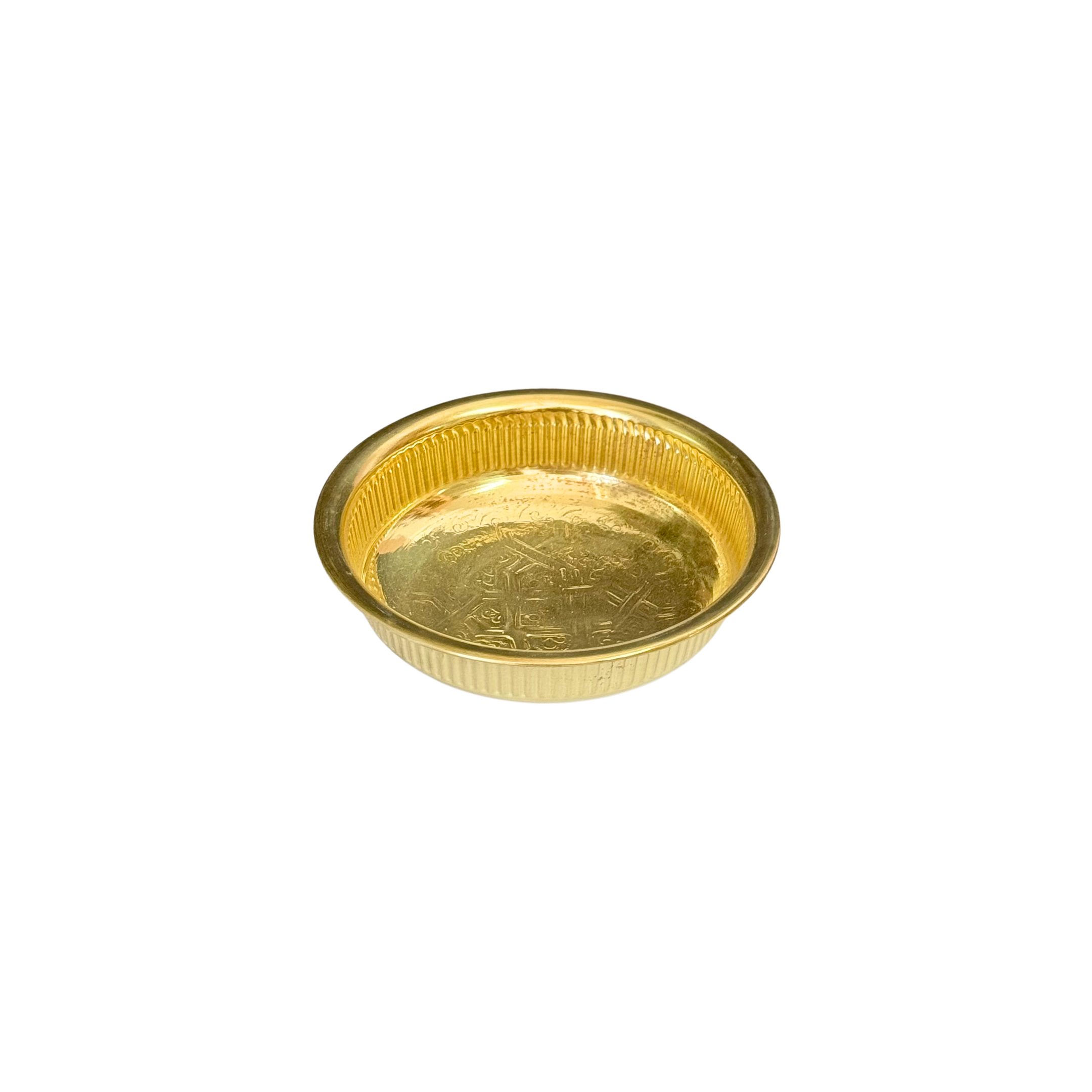 Tassa Hammam artisanale dorée en laiton 13cm