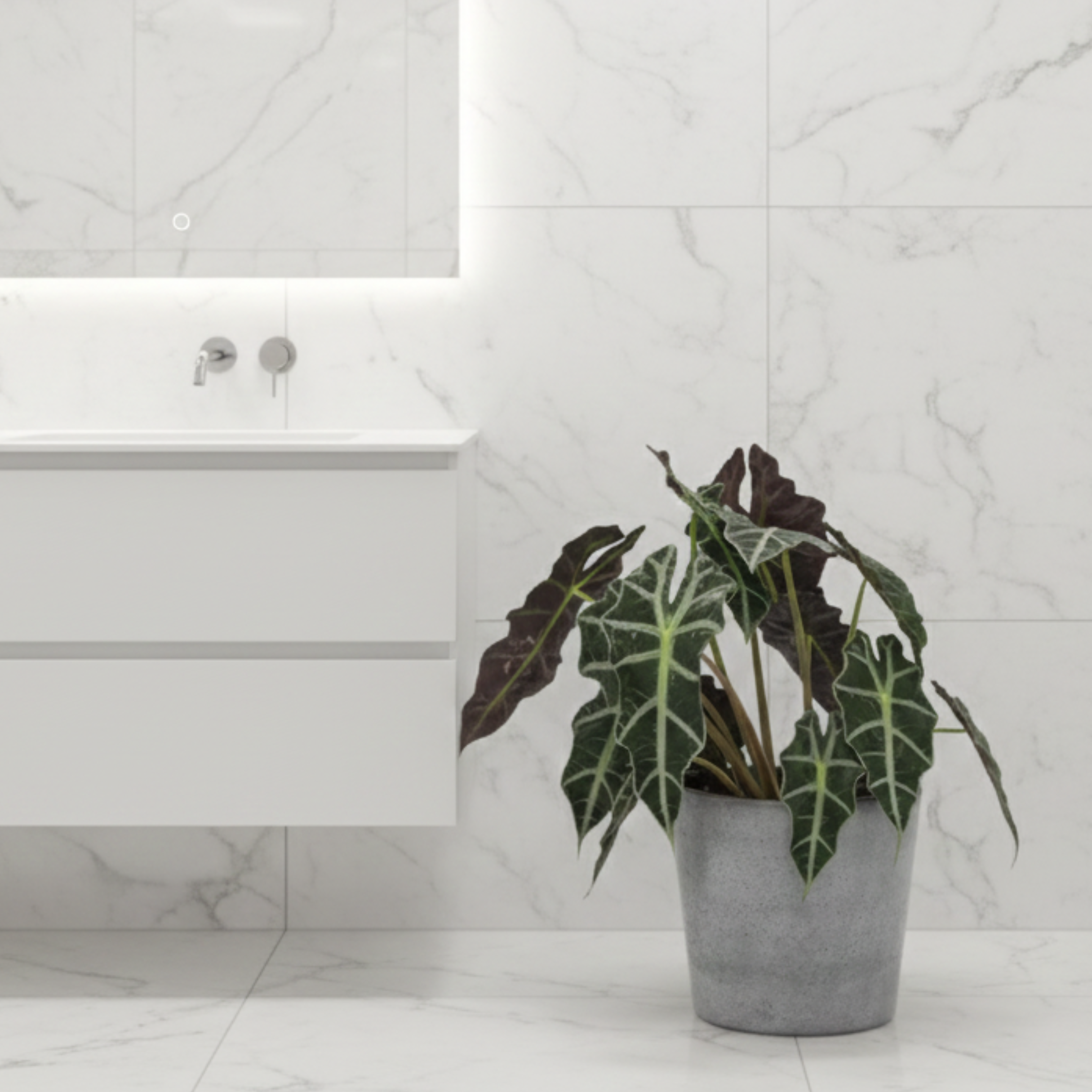 Cache-pot gris 24 cm