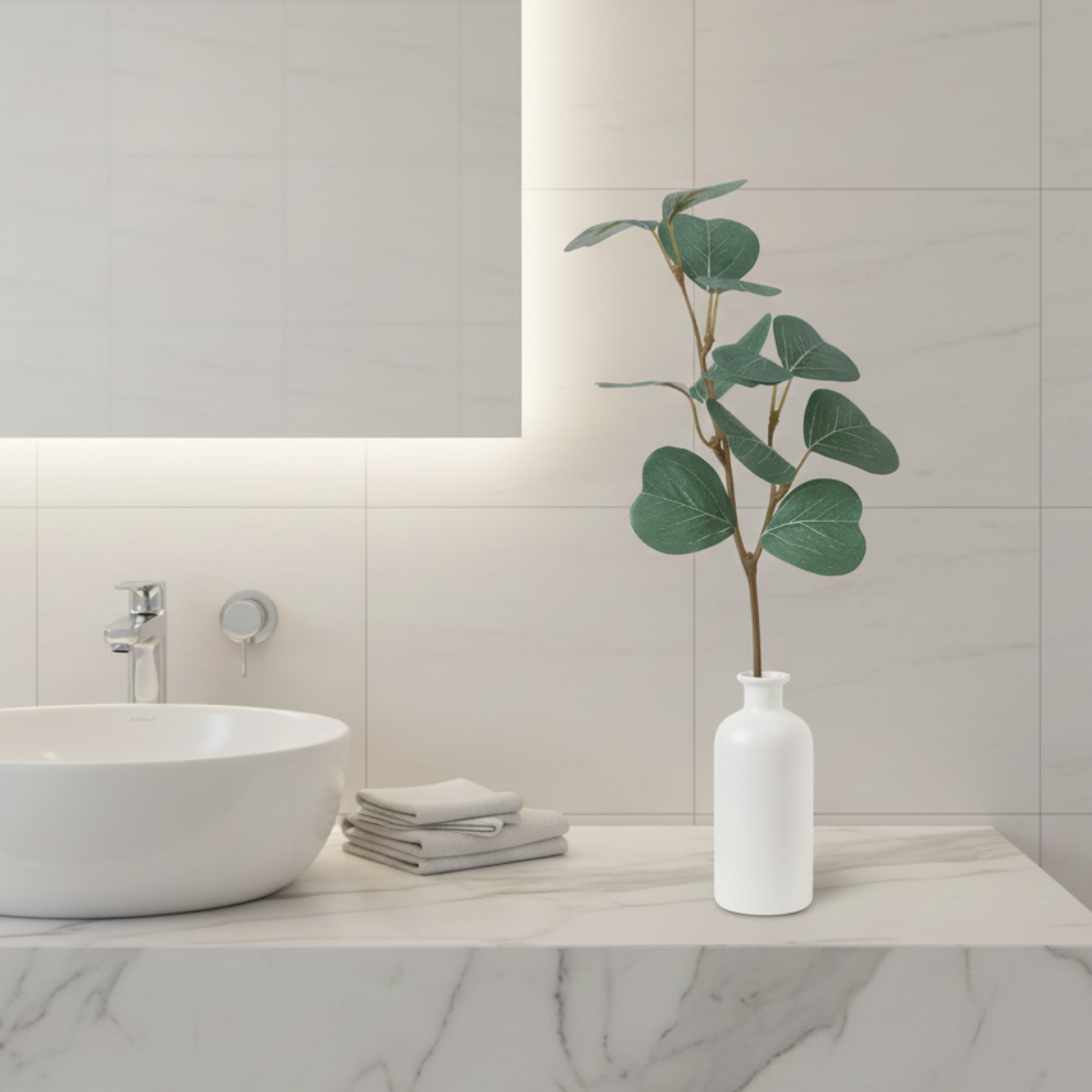 Branche décorative artificielle verte – Hauteur 29 cm