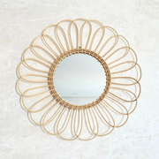 Miroir Rosace en rotin naturel 60cm