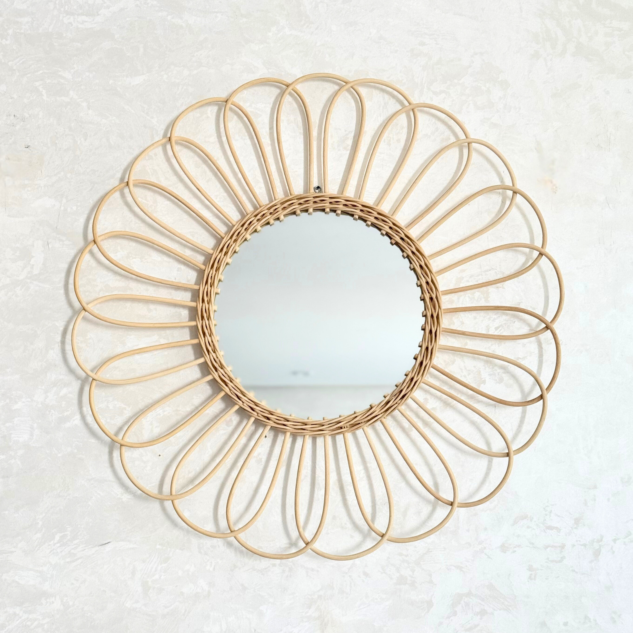 Miroir Rosace en rotin naturel 60cm