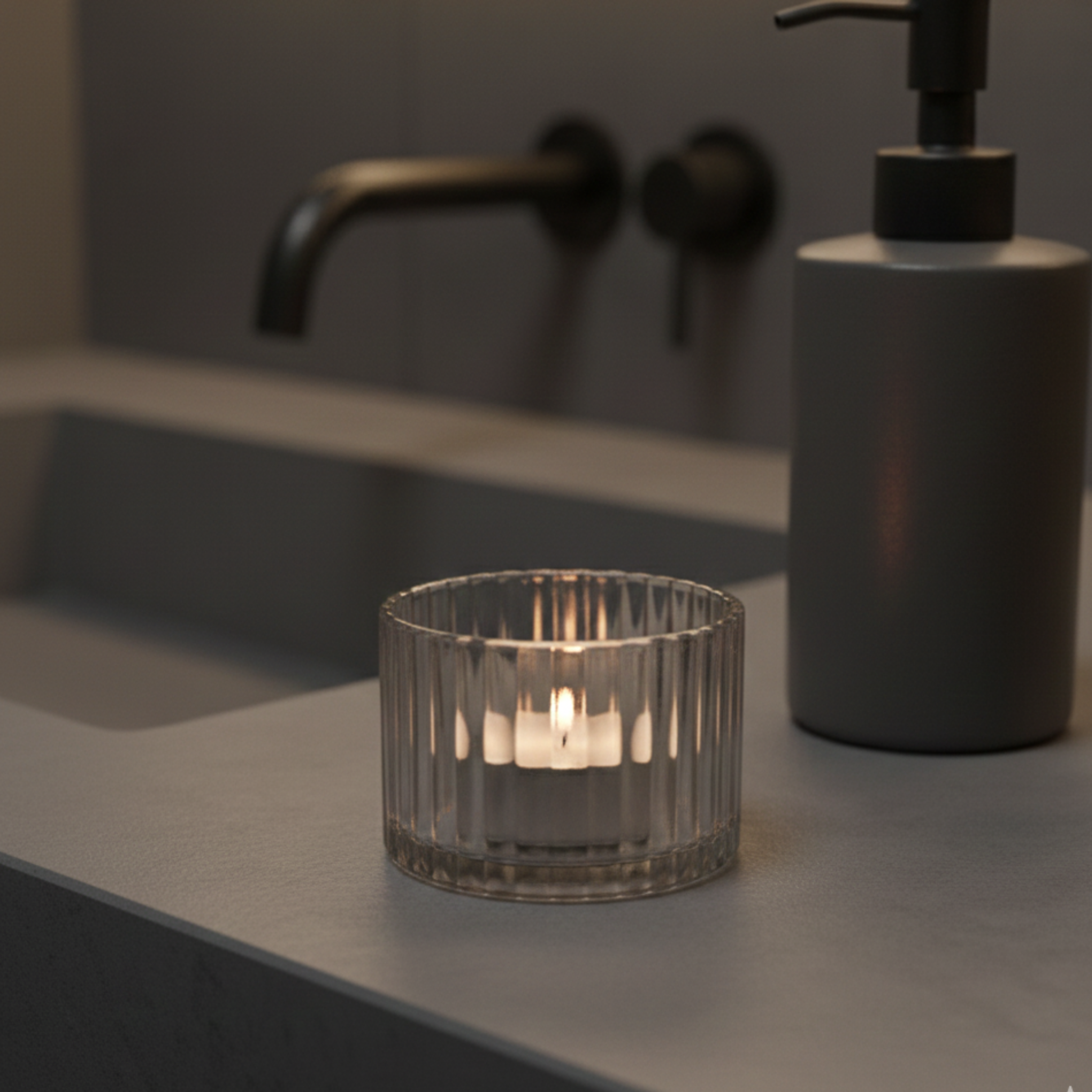 Bougeoir nacré en verre soufflé 7 cm