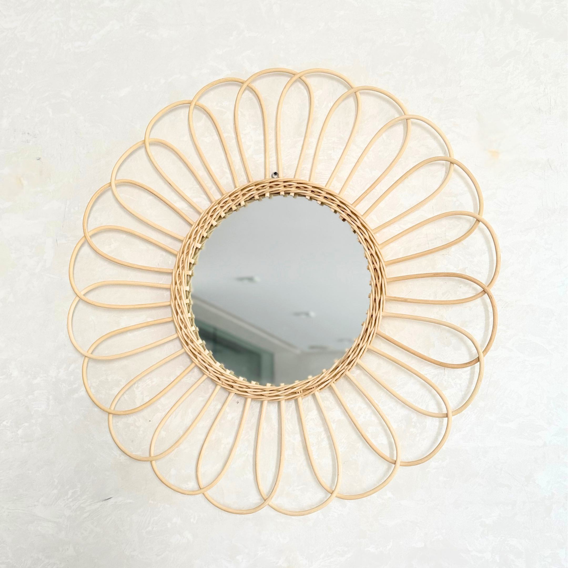 Miroir Rosace en rotin naturel 60cm