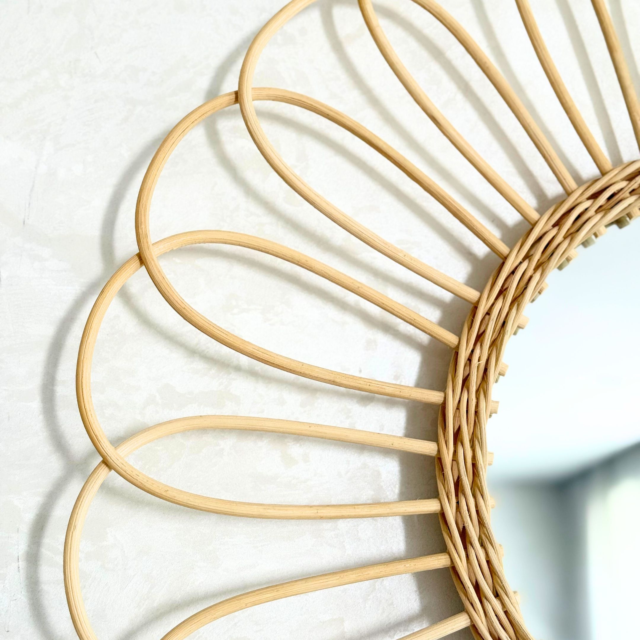 Miroir Rosace en rotin naturel 60cm