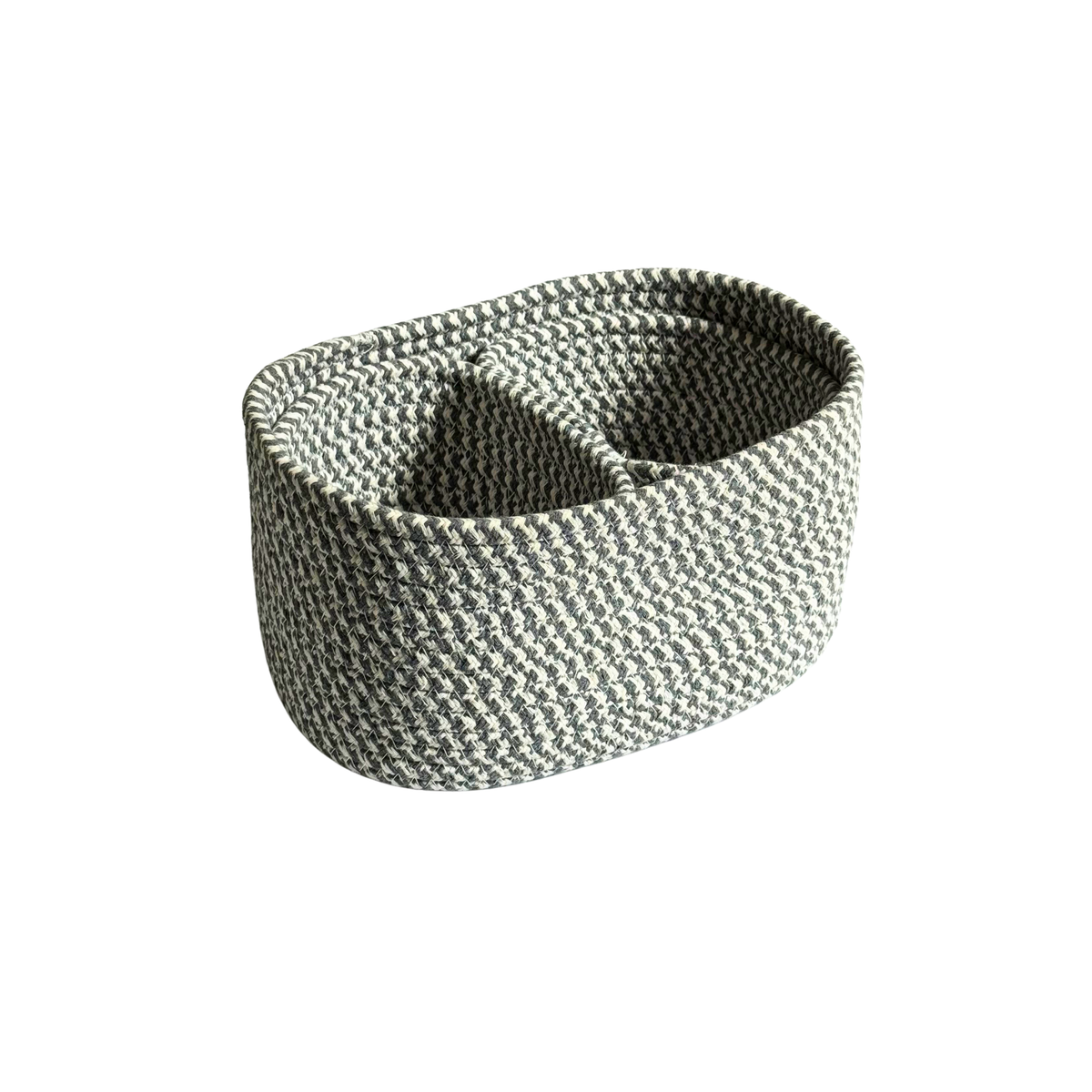 Set de 3 Paniers de Rangement Tressés Gris & Blanc